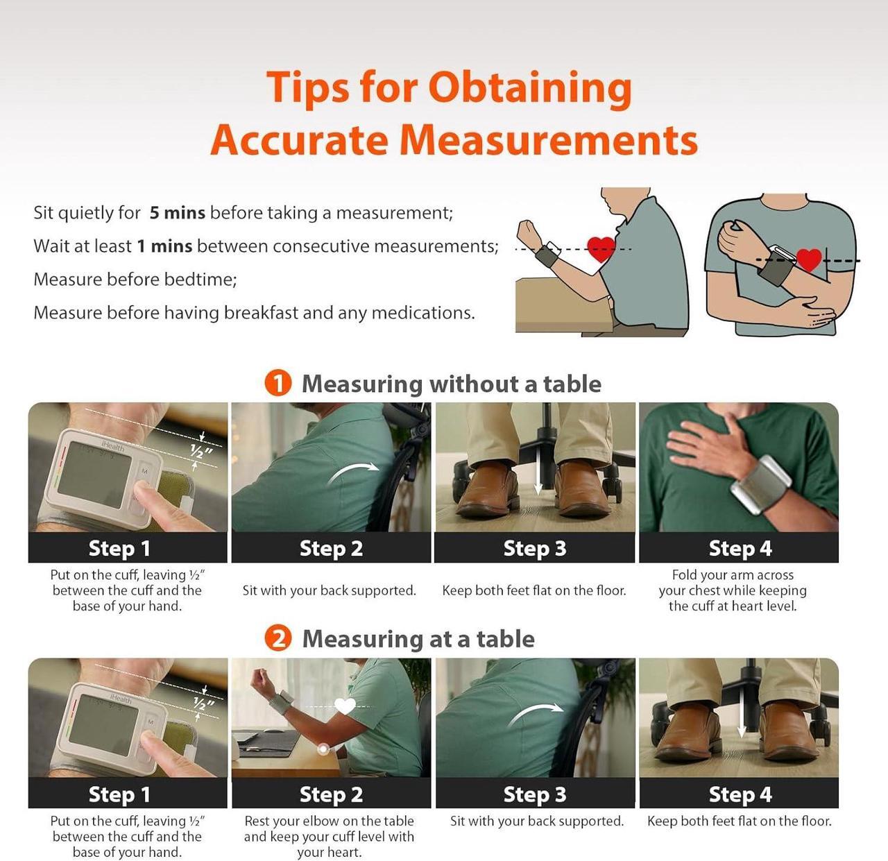 Alt view image 2 of 7 - Push Wrist Blood Pressure Monitor, Digital Bluetooth Blood Pressure Machine with Large Display and Portable Carrying Case for at Home and Travel Use