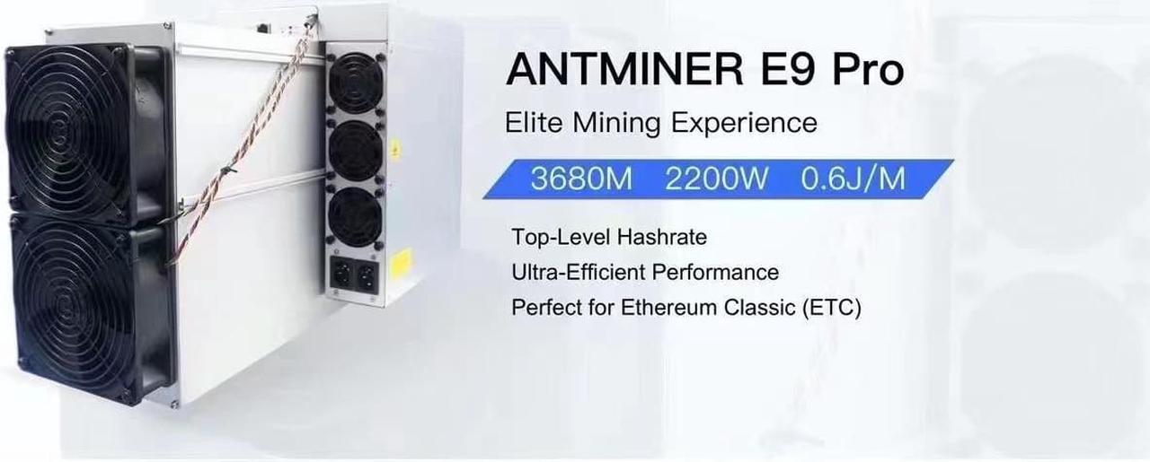 Antminer E9 Pro 3680MH/s from Bitmain mining EtHash algorithm with hashrate 3.68Gh/s E9pro Include Power Supply