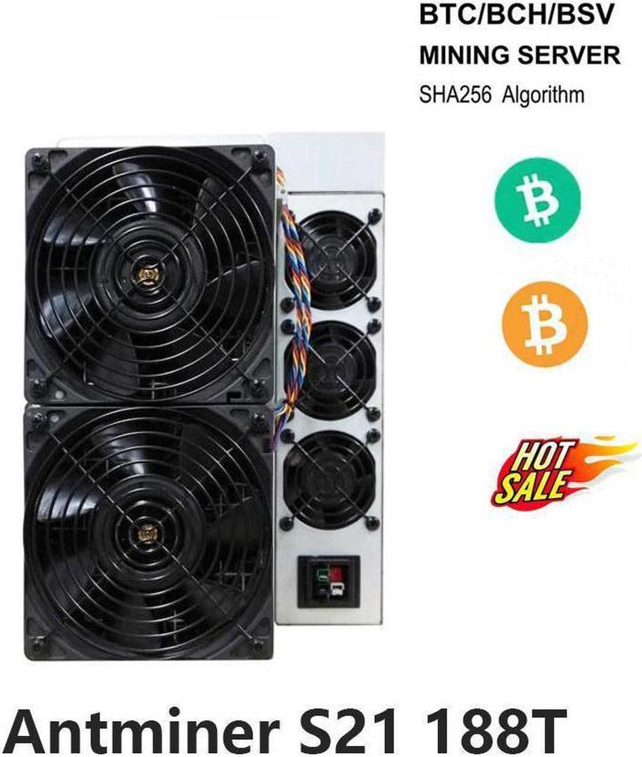 New Bitmain Antminer S21 188TH/s 3290W BTC Bitcoin Miner Asic Miner BCH BTC Miner include PSU in Stock Best Profitable Bitcoin Miner Better Than Antminer S19 Pro S19 T19 S19K Pro S19XP