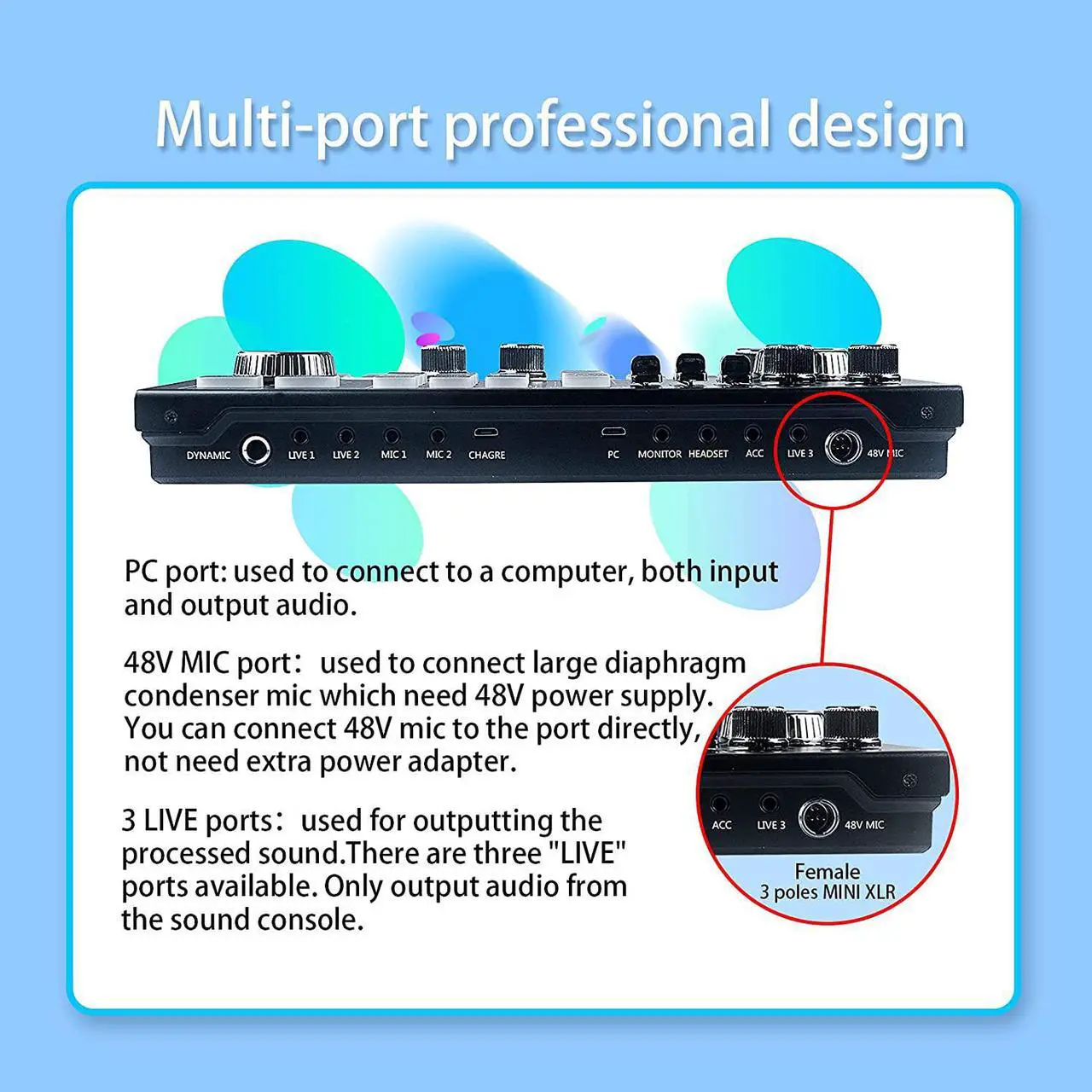 Alt view image 7 of 7 - Podcast Equipment Bundle Aluminum Alloy Panel with Studio Condenser Microphone Sound DJ Mixer Broadcast ALL-IN-ONE Audio Interface [DIY Sound Effect] For PC/Laptop/Phone,Streaming/Podcasting/Recording