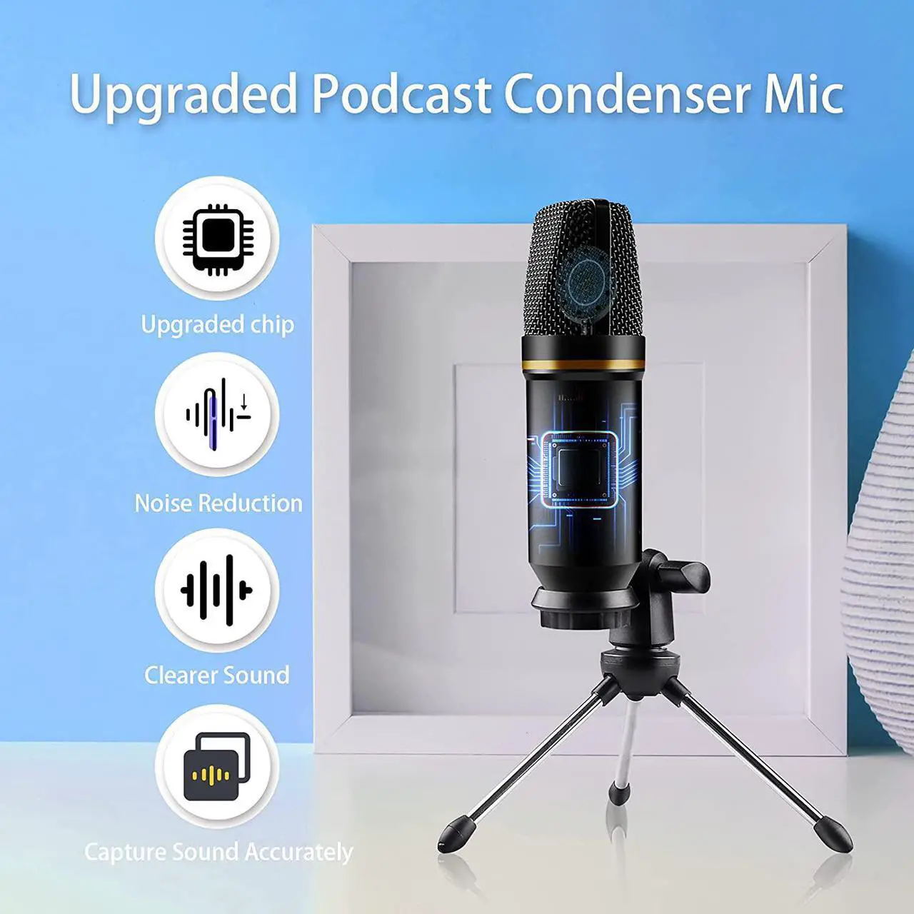 Alt view image 2 of 7 - Podcast Equipment Bundle Aluminum Alloy Panel with Studio Condenser Microphone Sound DJ Mixer Broadcast ALL-IN-ONE Audio Interface [DIY Sound Effect] For PC/Laptop/Phone,Streaming/Podcasting/Recording