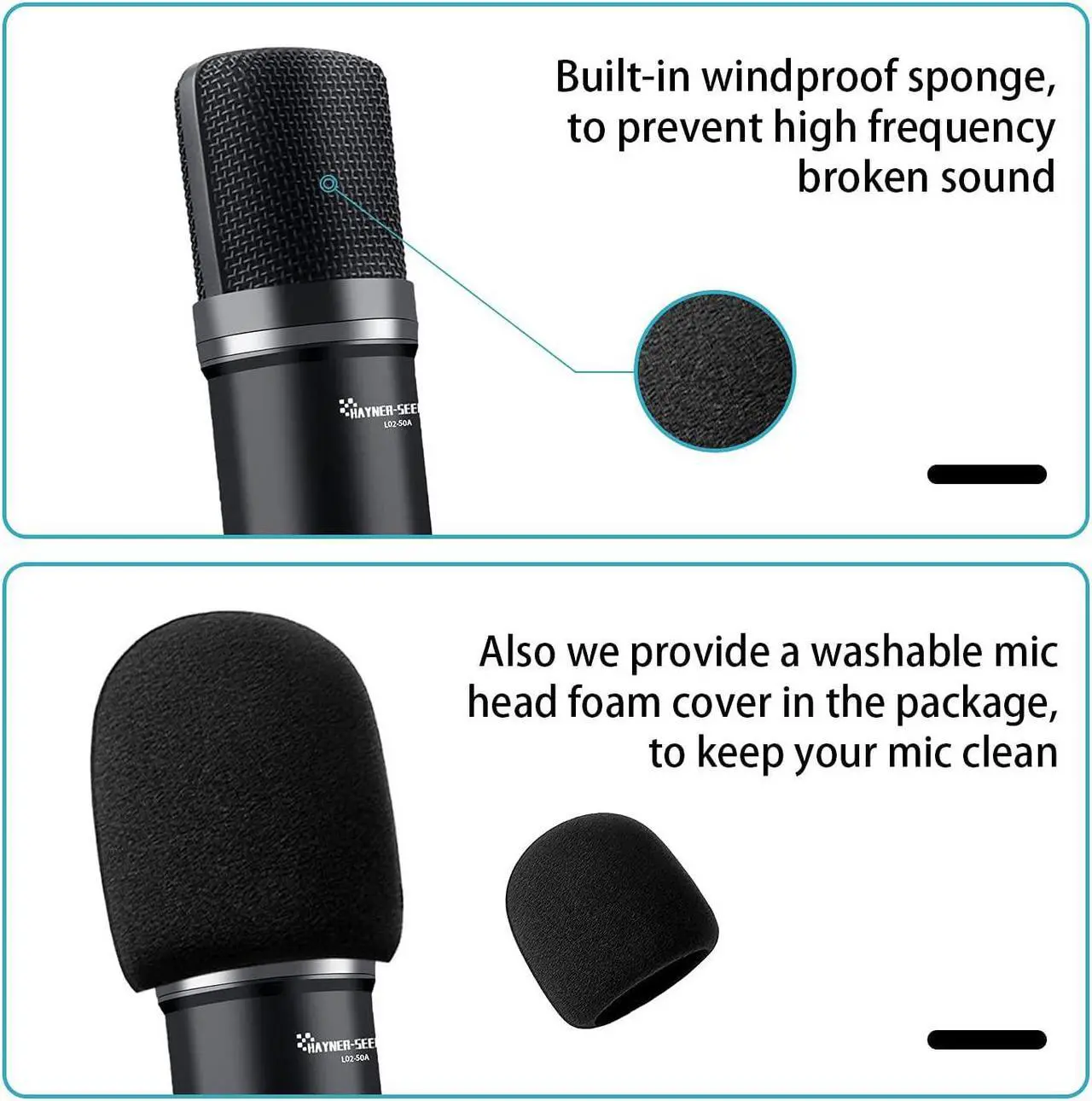 Alt view image 3 of 6 - Podcast Studio Microphone Condenser Mic for Hayner-Seek Podcast Equipment Bundle with 3.5mm Audio XLR Cable