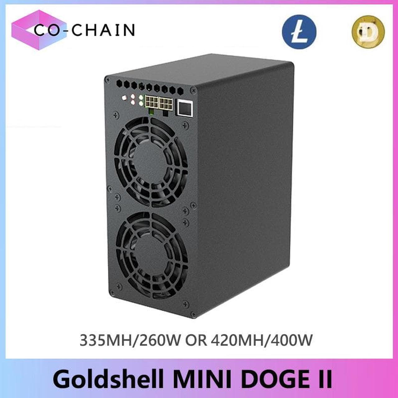 New Release Gold shell Mini Doge II LTC&Doge Coin Miner 335MH/S 260W or 420MH/S 400W Good For Home Mining Miner Box Low Noise Without PSU Better Than Mini doge pro