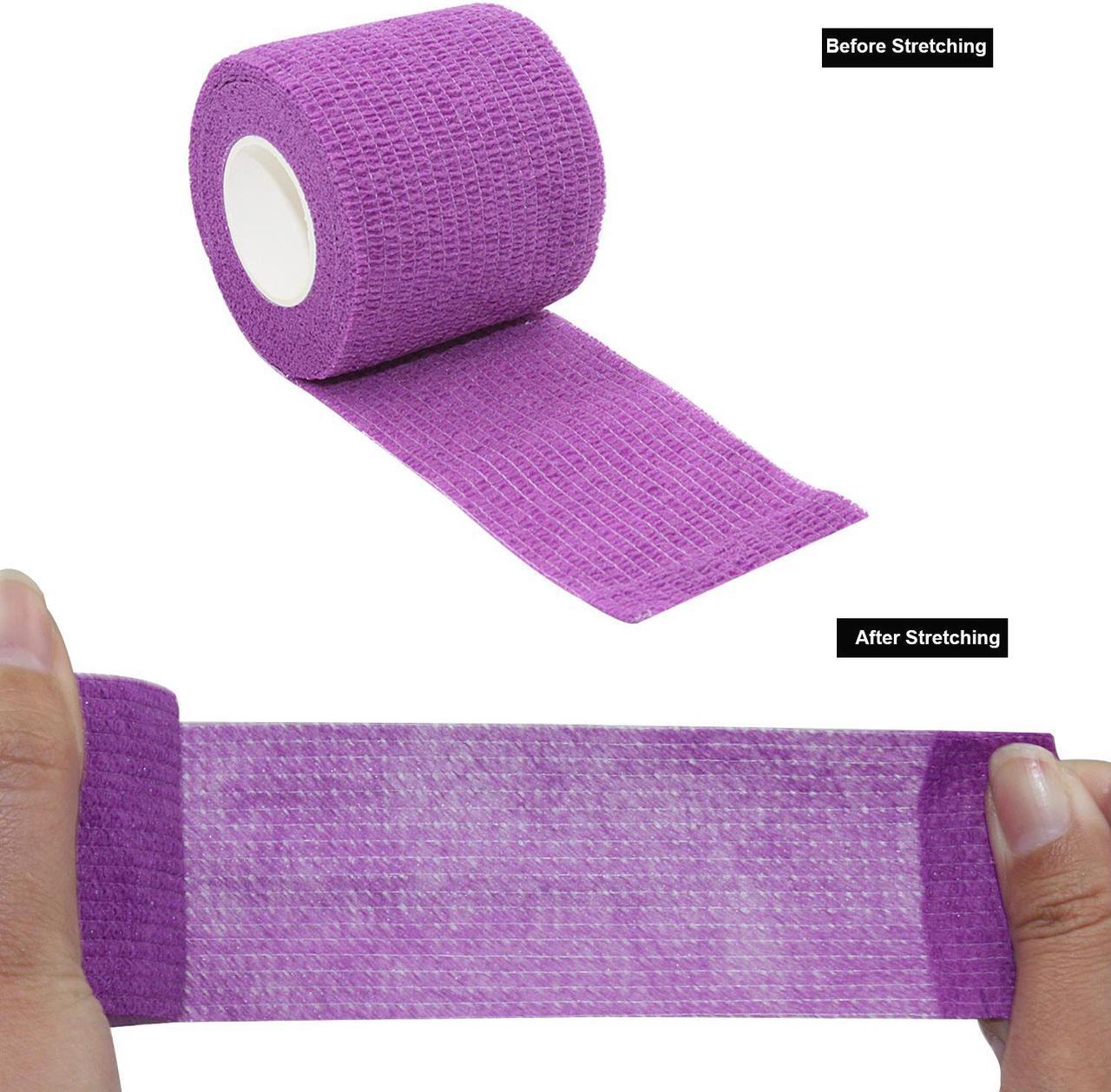 Alt view image 4 of 7 - COMOmed Self Adherent Cohesive Bandage 2"x5 Yards First Aid Bandages Stretch Sport Athletic Wrap Vet Tape for Wrist Ankle Sprain and Swelling,Hot Pink 24 Rolls