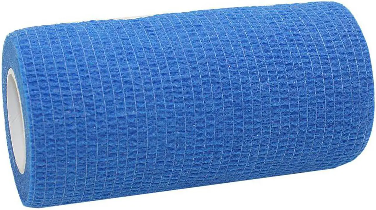 Alt view image 2 of 7 - COMOmed Self Adherent Cohesive Bandage Latex 4"x5 Yards First Aid Bandages Stretch Sport Wrap Athletic Tape for Wrist Ankle Sprain and Swelling,Blue 6 Rolls