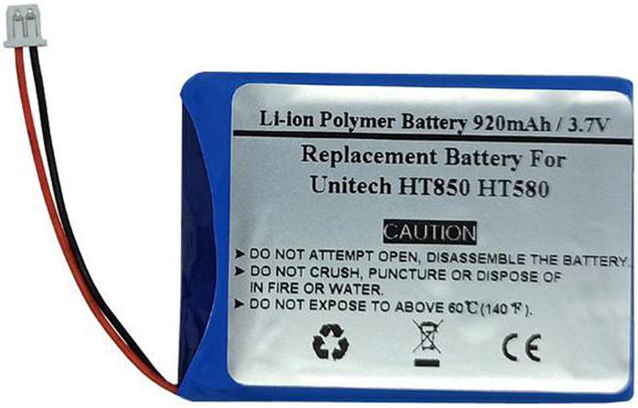 920mAh 3.7V Replacement Battery for Unitech Barcode Scanners HT850 HT580, 1400-202536G, 2095047