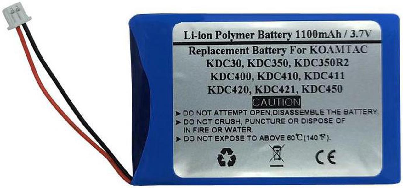 3.7V 1100mAh Replacement Battery for KOAMTAC Barcode Scanner KDC30, KDC350, KDC350R2, KDC400, KDC410, KDC411, KDC420, KDC421, KDC450,Part No.: 699800,KDC-BAT400, KDCSPB1200