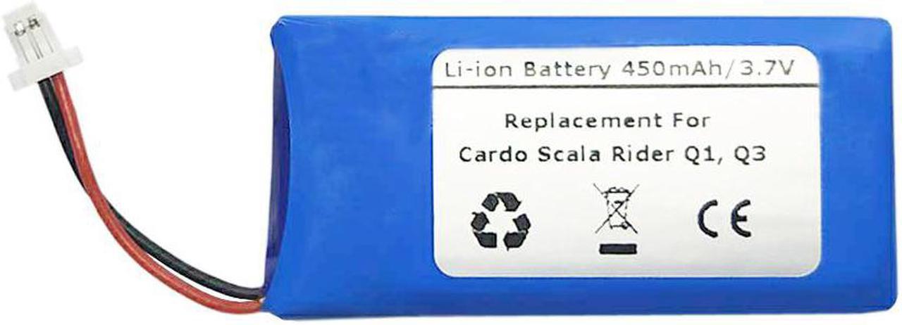 3.7V/450mAh Replacement Battery for Cardo Scala Rider Q1, Q3 Bluetooth Headsets