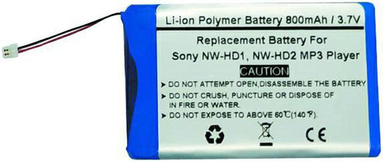 Main image of 3.7V/800mAH Replacement Battery for Sony NW-HD1, NW-HD2 MP3 Player, PMPSYHD1