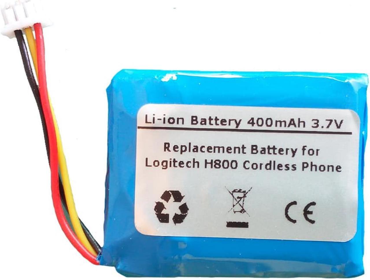 400mAh/3.7V Li-Polymer Replacement Battery For Logitech H800 H820e Cordless Headset , 533-000095