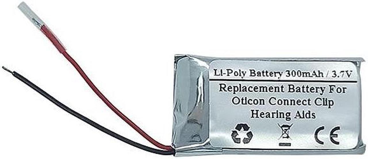 300mAh 3.7V Replacement Battery For Oticon Connect Clip Hearing Aids