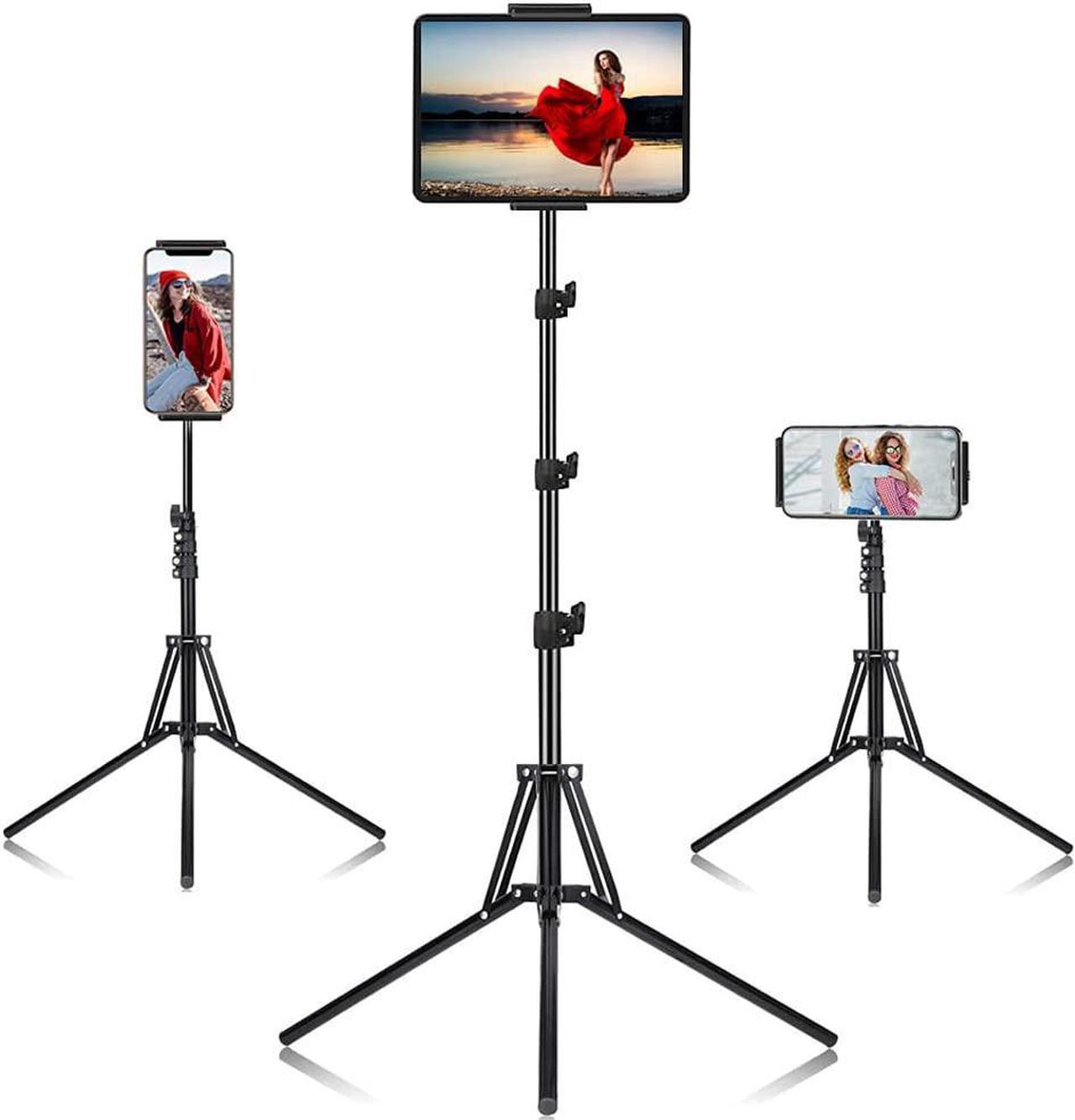Main image of Ipad Tripod Stand with 65 inch Height Adjustable iPad Stand Holder & iPad Floor Stand with 360° Rotating iPad Tripod Mount for iPad Pro iPhone Kindle and All 4.7-12.9 Inch Tablets