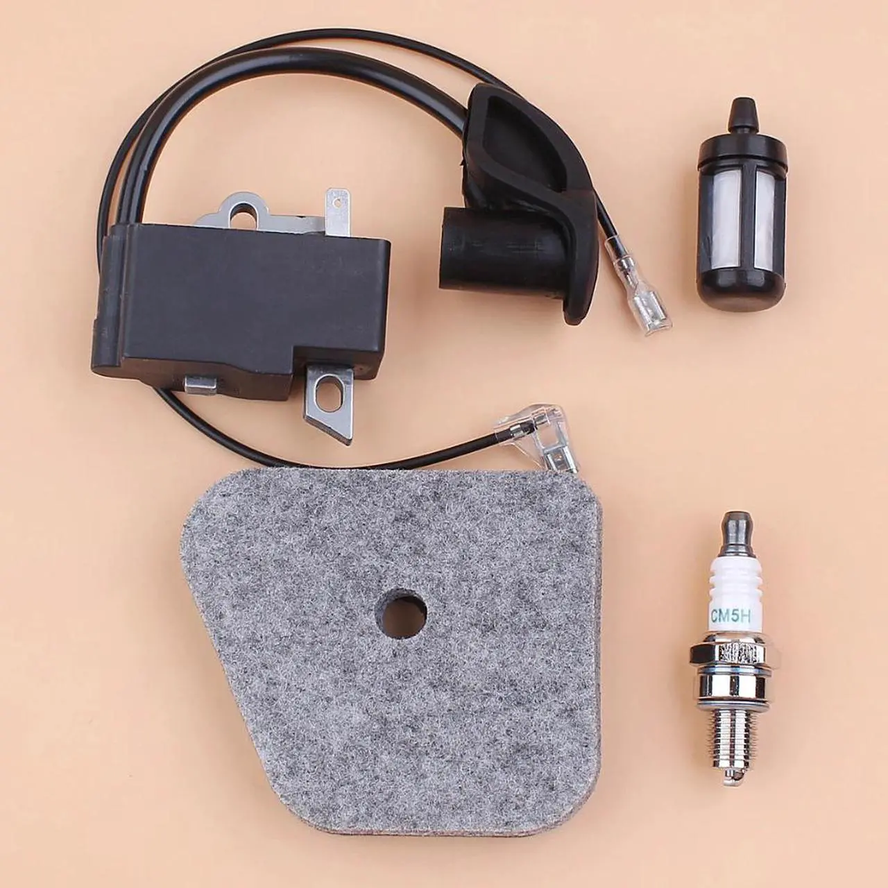 Alt view image 2 of 3 - Ignition Coil Air Filter Spark Plug For STIHL FS90 FS100 FS110 FS130R KM90 HL95 HL100 HT100 HT101 Trimmers Replacement Parts