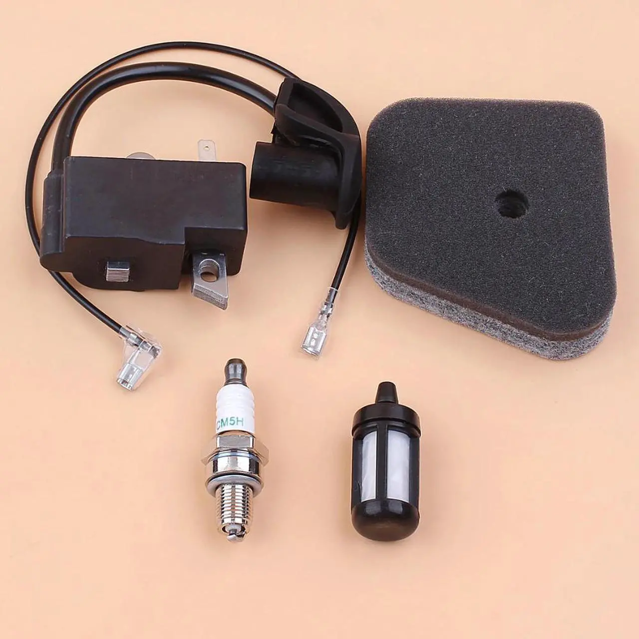 Alt view image 3 of 3 - Ignition Coil Air Filter Spark Plug For STIHL FS90 FS100 FS110 FS130R KM90 HL95 HL100 HT100 HT101 Trimmers Replacement Parts