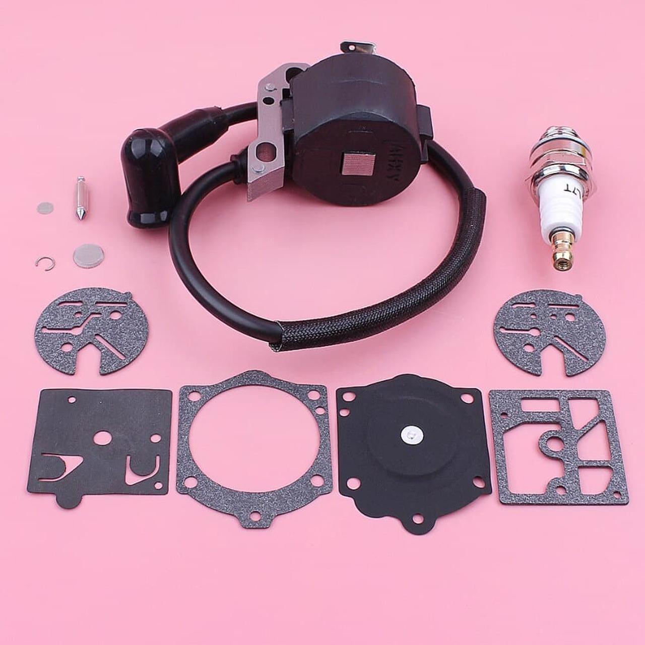 Alt view image 3 of 3 - Ignition Coil For Stihl 015 015AV 015L Spark Plug Carburetor Repair Kit Chain Saw Chainsaw Spare Replacement Part