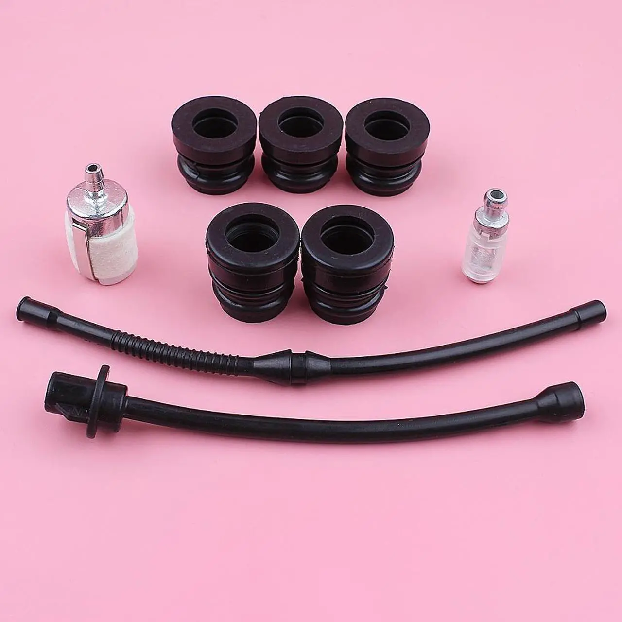 Alt view image 2 of 3 - Fuel Oil Filter Line AV Buffer Mount Set For Chinese 4500 5200 5800 45cc 52cc 58cc Chainsaw Tool Replacement Spare