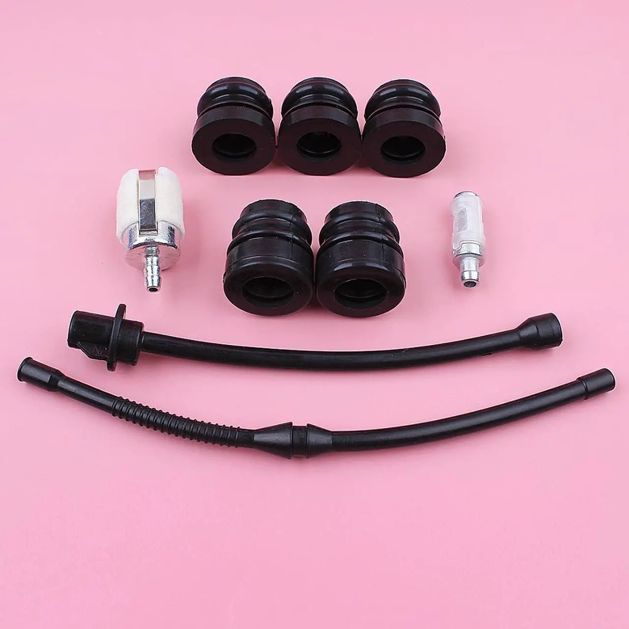 Alt view image 3 of 3 - Fuel Oil Filter Line AV Buffer Mount Set For Chinese 4500 5200 5800 45cc 52cc 58cc Chainsaw Tool Replacement Spare