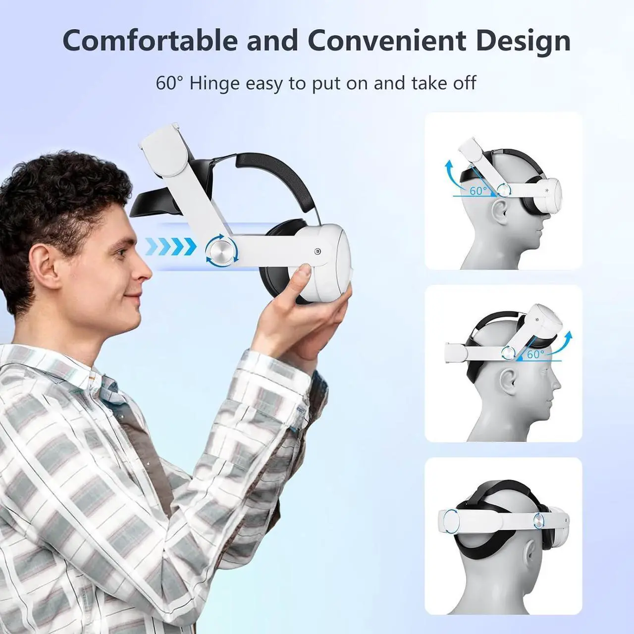 Alt view image 5 of 7 - Aolukytech Comfort Battery Head Strap 10000mAh Compatible with Quest 3 Accessories, Battery Pack Soft Cushion VR Elite Strap for Balance Weight, Extend Playtime & Enhance Immersion & Fast Charge