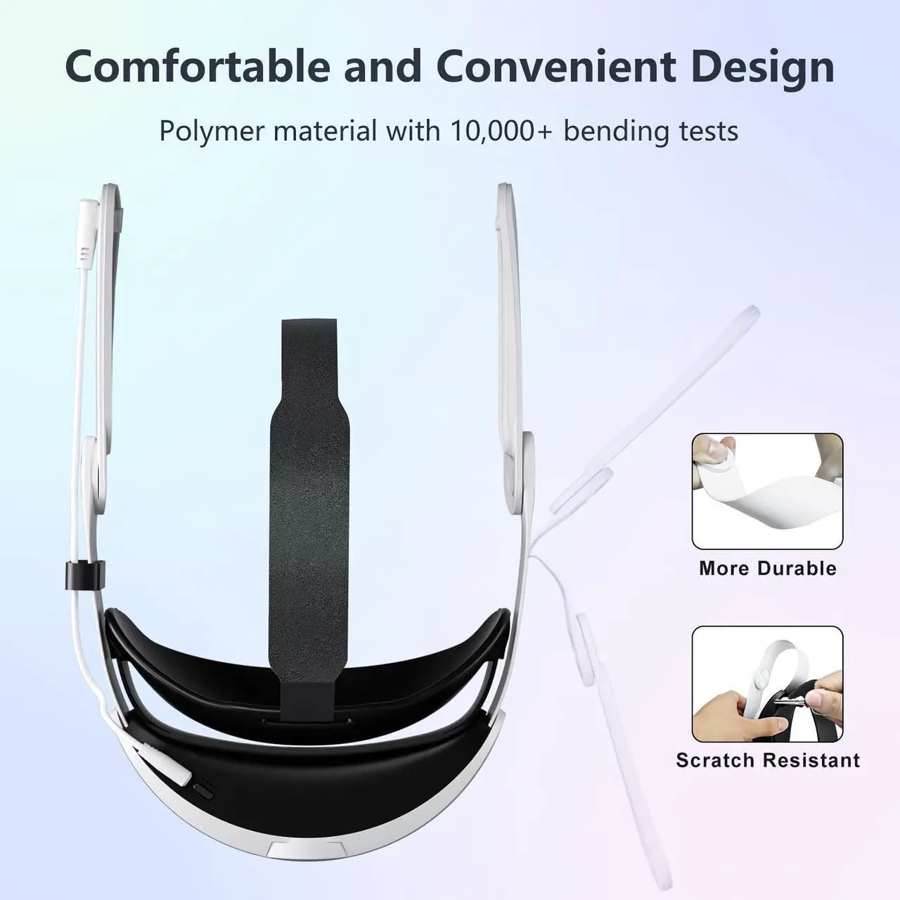 Alt view image 7 of 7 - Aolukytech Comfort Battery Head Strap 10000mAh Compatible with Quest 3 Accessories, Battery Pack Soft Cushion VR Elite Strap for Balance Weight, Extend Playtime & Enhance Immersion & Fast Charge