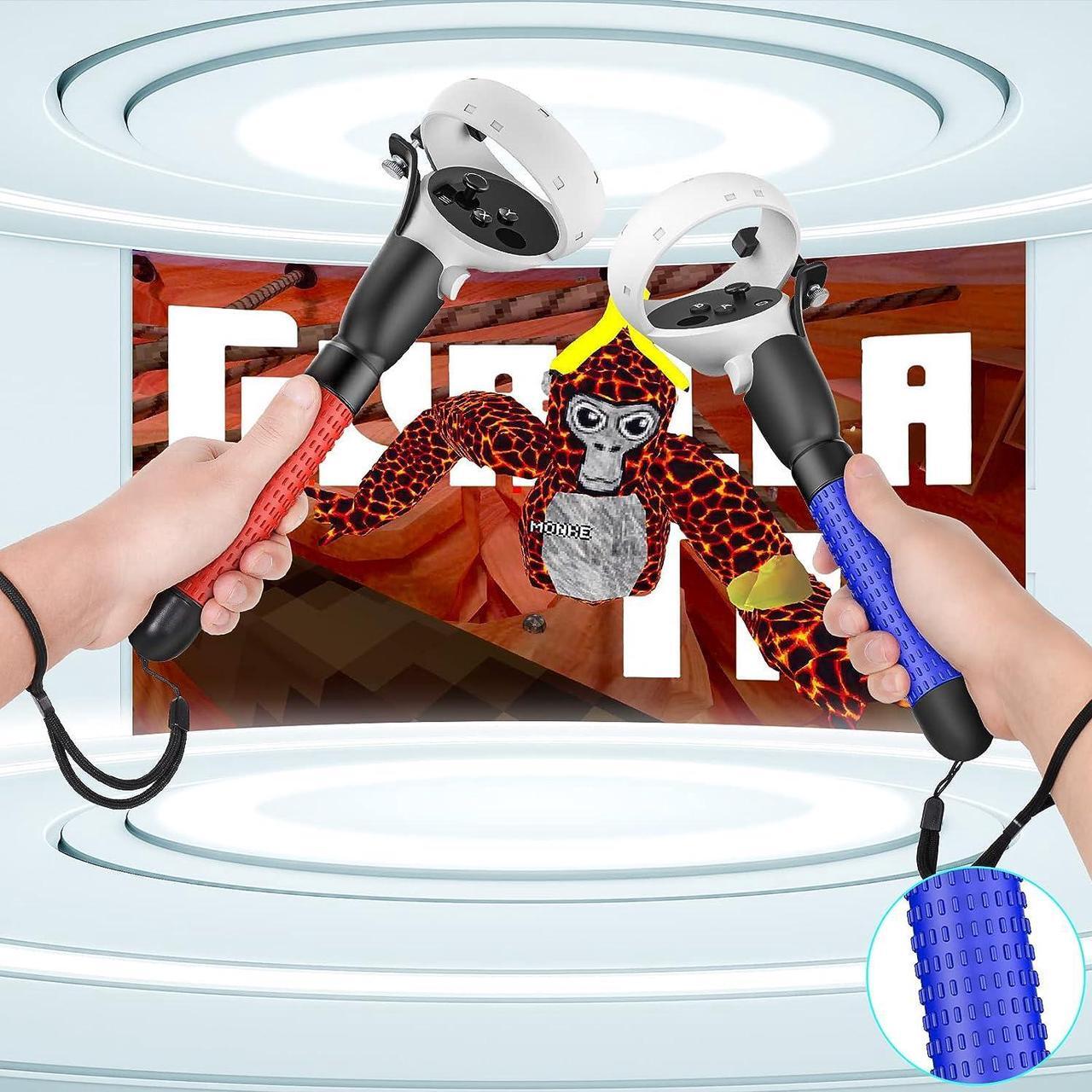 Alt view image 2 of 7 - VR Game Handle Accessories for Quest 2 Controllers, Extension Grips for Playing Beat Saber Gorilla Tag Long Arms, VR Handle Attachments Compatible with Playing VR Games