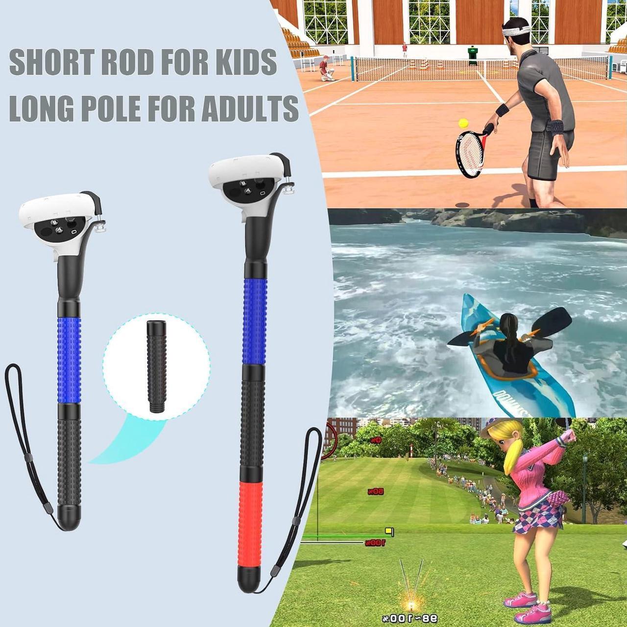 Alt view image 3 of 7 - VR Game Handle Accessories for Quest 2 Controllers, Extension Grips for Playing Beat Saber Gorilla Tag Long Arms, VR Handle Attachments Compatible with Playing VR Games