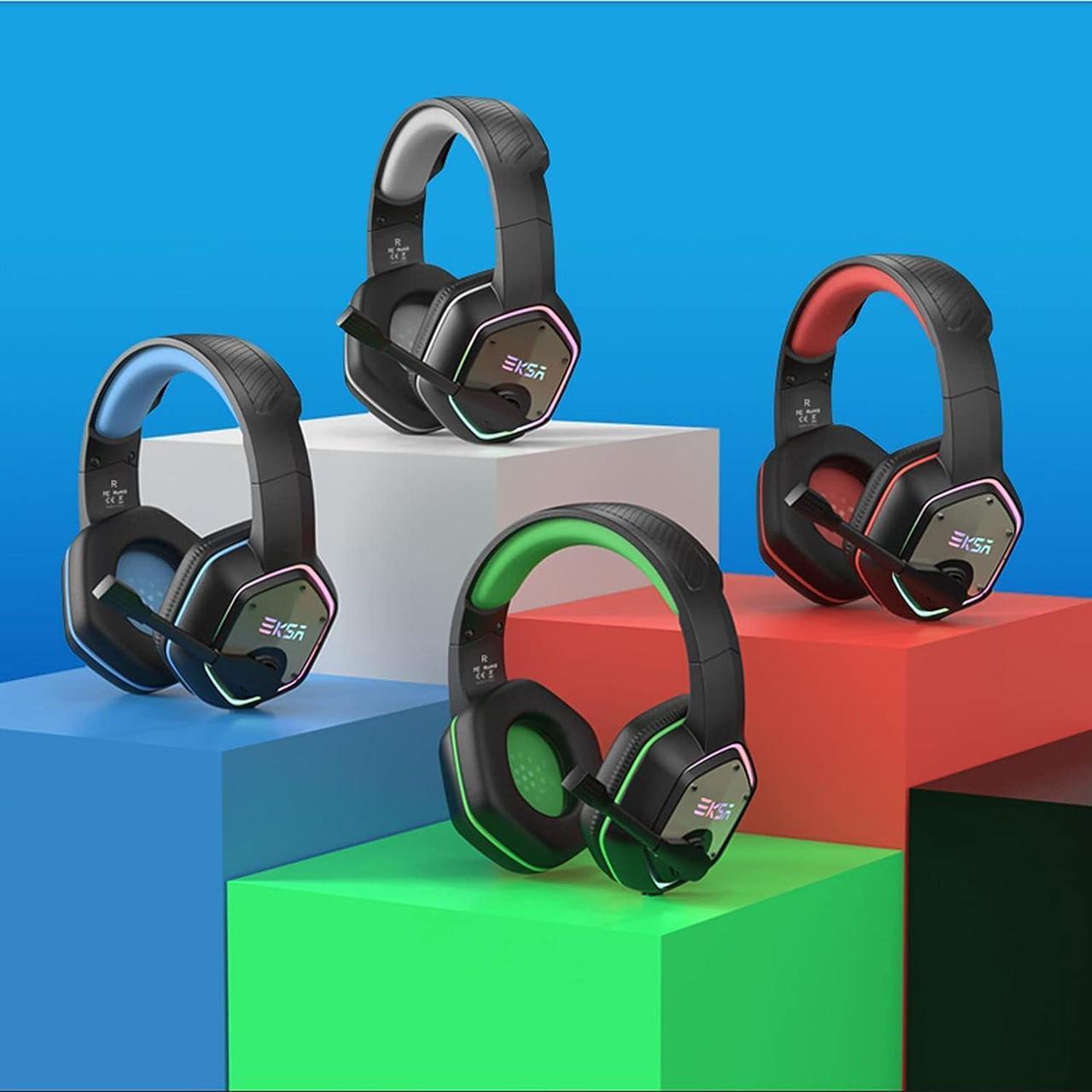 Alt view image 6 of 7 - EKSA E1000 USB Gaming Headset for PC, Computer Headphones with Microphone/Mic Noise Cancelling, 7.1 Surround Sound, RGB Light - Wired Headphones for PS4, PS5 Console, Laptop, Call Center