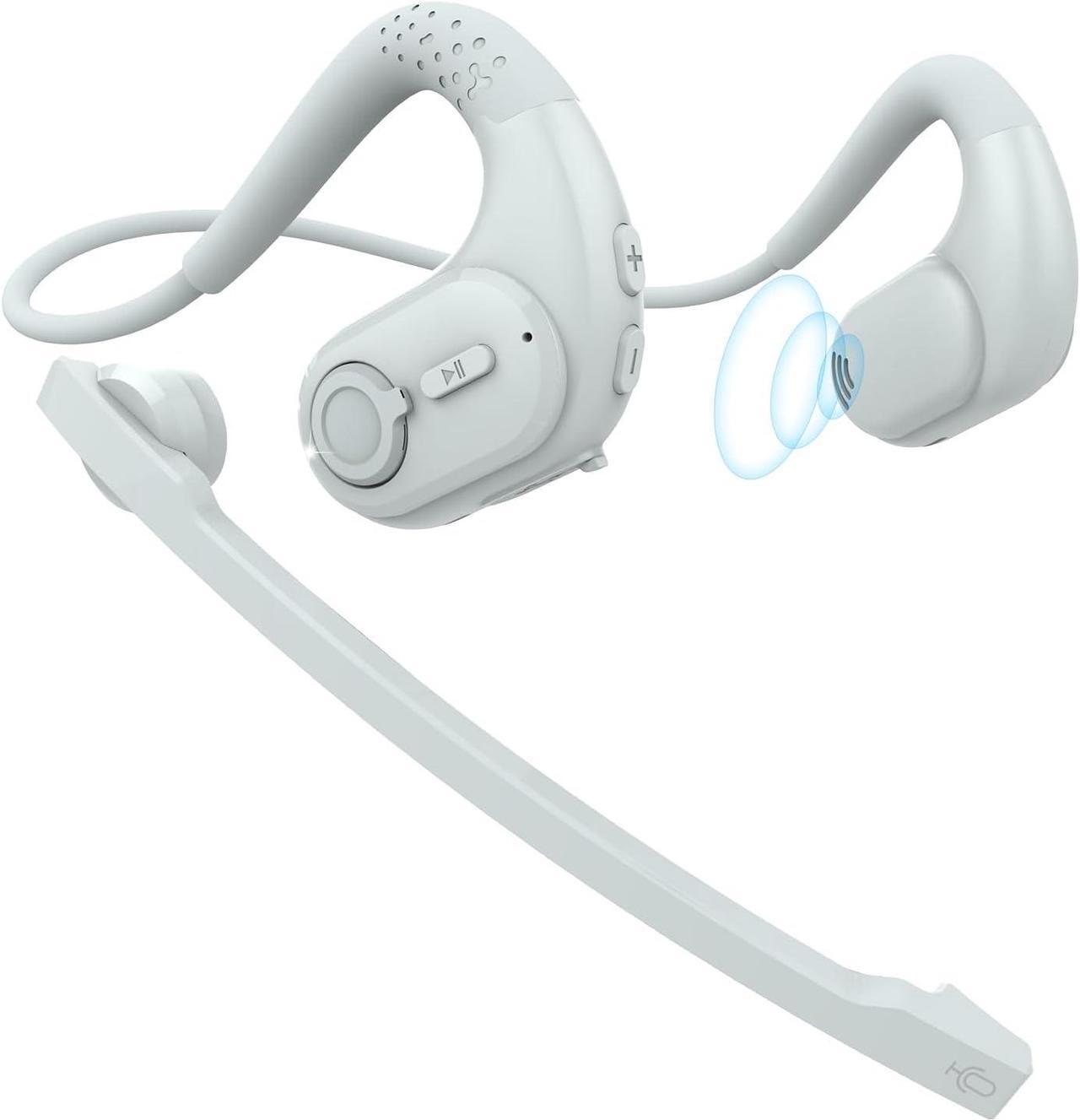 Main image of iDIGMALL Bluetooth 5.3 Headset Wireless Eabuds w/Noise Canceling Removable Boom Microphone for Phone PC Laptop, Open Ear Headphone for Office Meeting Home Work Running, Ultra-Light & Comfort, 12H