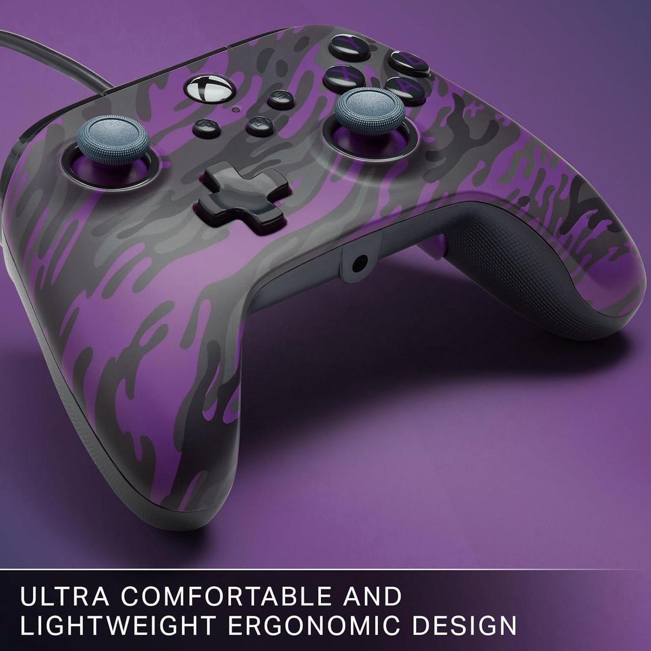 Alt view image 6 of 7 - PowerA Advantage Wired Controller for Xbox Series X|S - Purple Camo, Xbox Controller with Detachable 10ft USB-C Cable, Mappable Buttons, Trigger Locks and Rumble Motors, Officially Licensed for Xbox