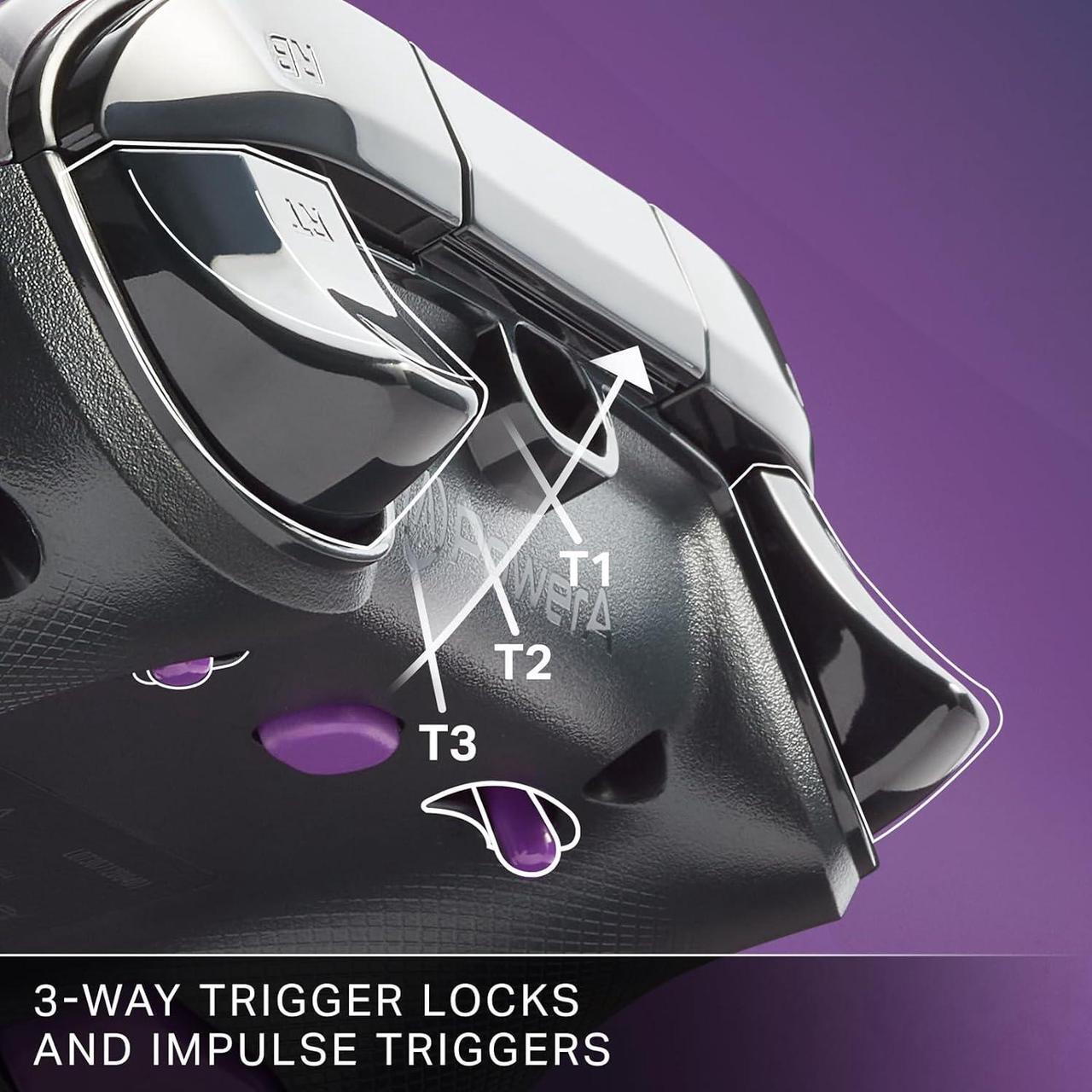 Alt view image 4 of 7 - PowerA Advantage Wired Controller for Xbox Series X|S - Purple Camo, Xbox Controller with Detachable 10ft USB-C Cable, Mappable Buttons, Trigger Locks and Rumble Motors, Officially Licensed for Xbox