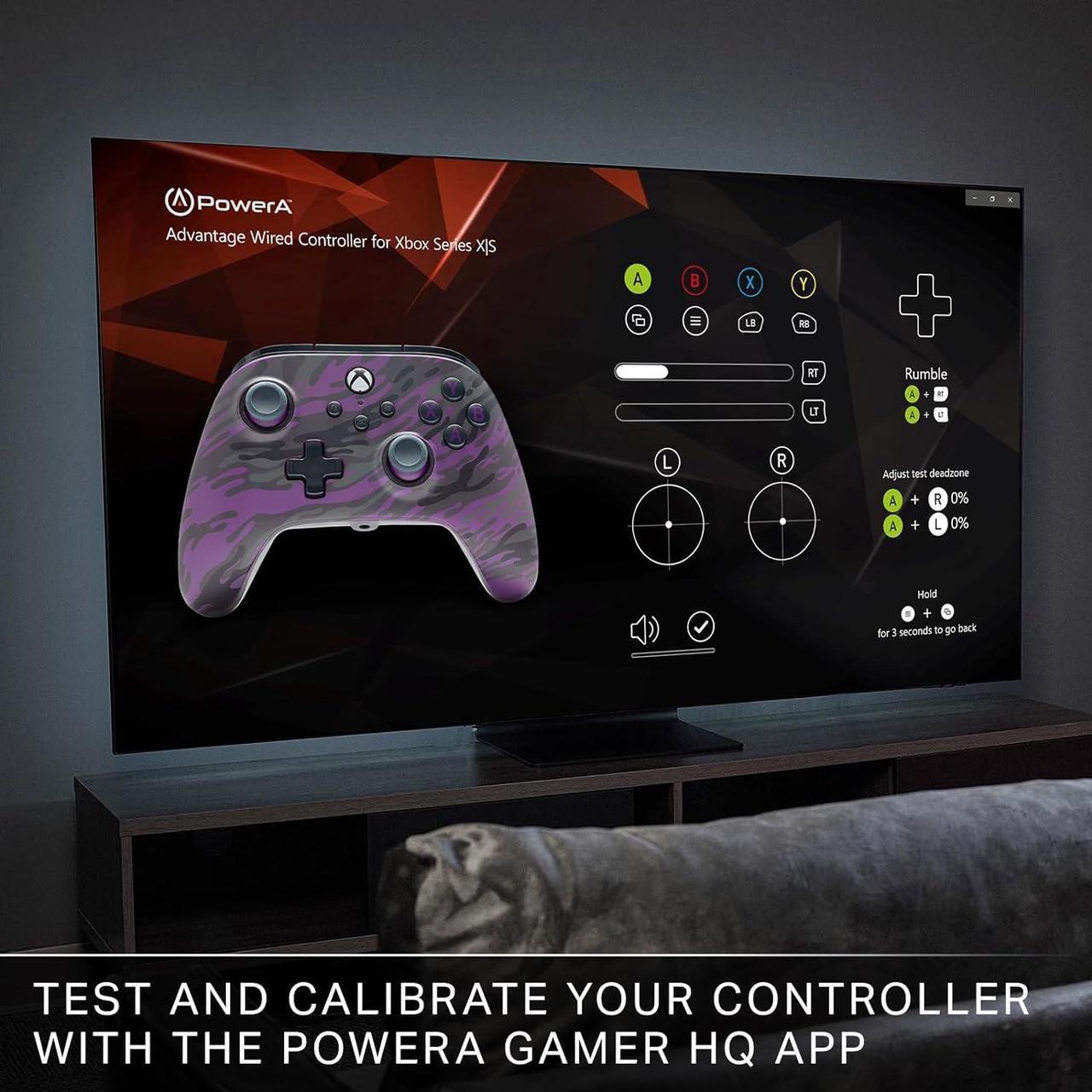 Alt view image 7 of 7 - PowerA Advantage Wired Controller for Xbox Series X|S - Purple Camo, Xbox Controller with Detachable 10ft USB-C Cable, Mappable Buttons, Trigger Locks and Rumble Motors, Officially Licensed for Xbox