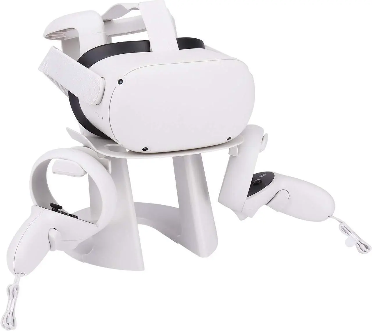 Alt view image 2 of 7 - GOMRVR Design VR Stand Compatible with Oculus Quest 3/Quest 2/ Quest/Rift S/Valve Index Headset, and Touch Controllers Accessories(White)