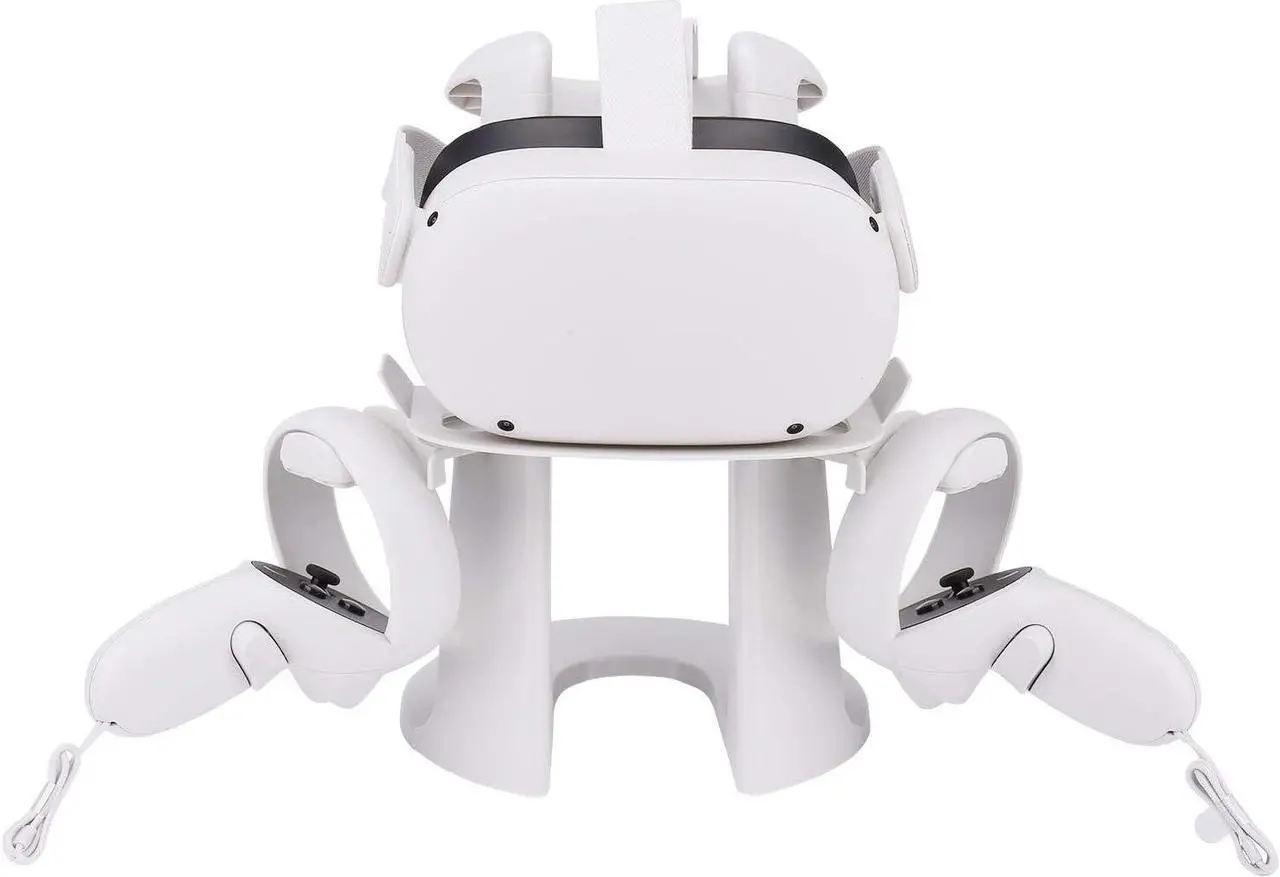 Alt view image 3 of 7 - GOMRVR Design VR Stand Compatible with Oculus Quest 3/Quest 2/ Quest/Rift S/Valve Index Headset, and Touch Controllers Accessories(White)