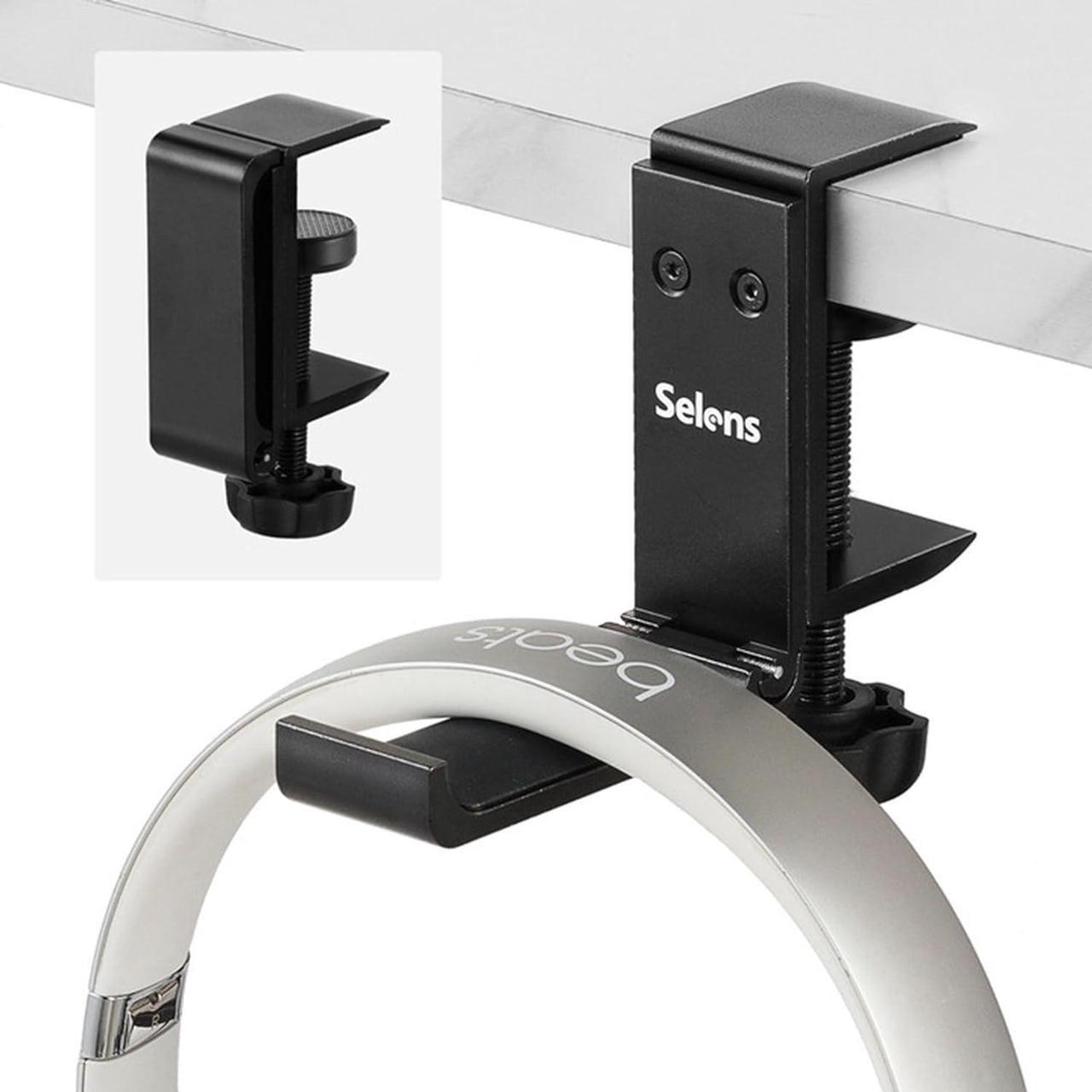 Main image of Selens Headphone Holder Gaming Headset Stand for Desk, Foldable Headphone Hanger Universal Fit for PC Game Headsets, Over-Ear Headphones, Aluminum