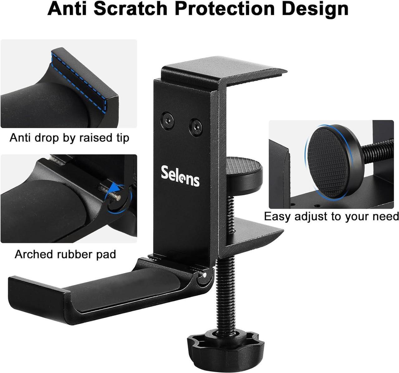 Alt view image 2 of 7 - Selens Headphone Holder Gaming Headset Stand for Desk, Foldable Headphone Hanger Universal Fit for PC Game Headsets, Over-Ear Headphones, Aluminum