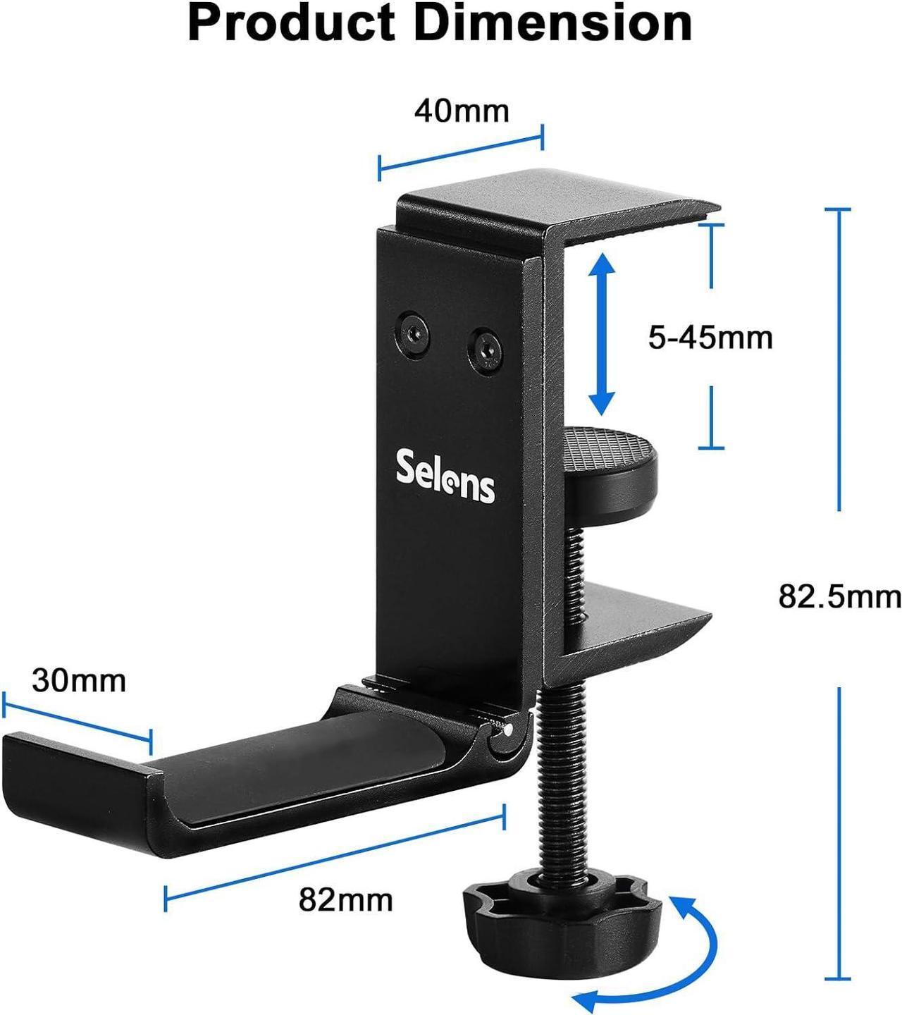 Alt view image 5 of 7 - Selens Headphone Holder Gaming Headset Stand for Desk, Foldable Headphone Hanger Universal Fit for PC Game Headsets, Over-Ear Headphones, Aluminum