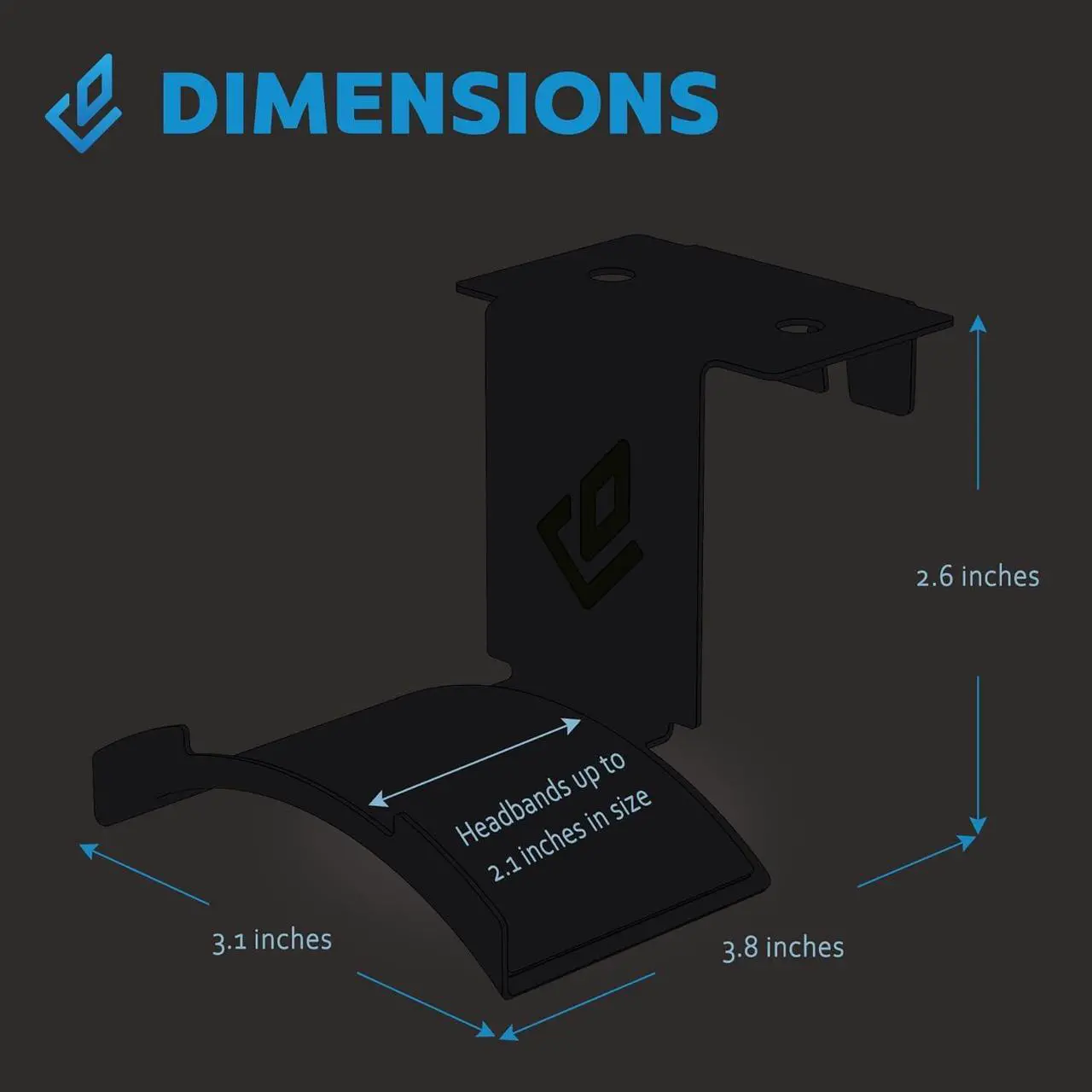 Alt view image 5 of 7 - DEZCTOP Headphone Stand Holder Under Desk, PC Gaming Headset Hanger Mount, Earphone Stand Accessories, Headset Hook Holder for All Over Ear Headphone, for All Gamer Headset and Table Boards, Black