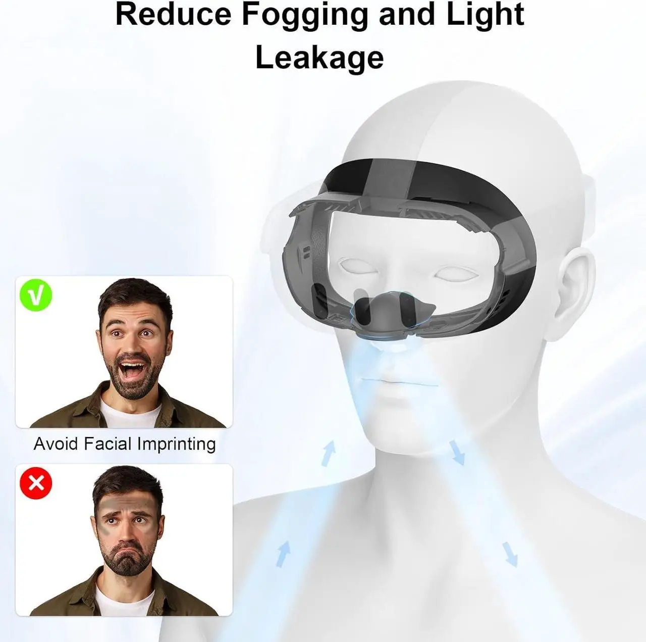 Alt view image 6 of 7 - UPOK Face Pad Cover Facial Interface for Meta/Oculus Quest 3 Headset -Accessories 2-pcs Thicken Foam PU Leather Face Cushion with Rigid Adjustable Vent Head Bracket, Air-Circulation Design