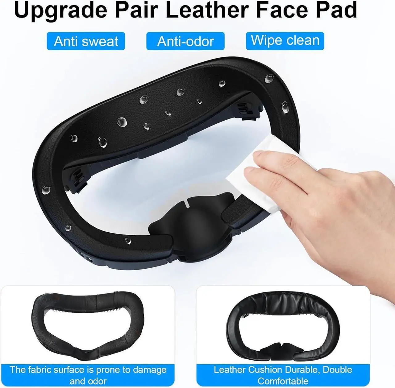 Alt view image 5 of 7 - UPOK Face Pad Cover Facial Interface for Meta/Oculus Quest 3 Headset -Accessories 2-pcs Thicken Foam PU Leather Face Cushion with Rigid Adjustable Vent Head Bracket, Air-Circulation Design