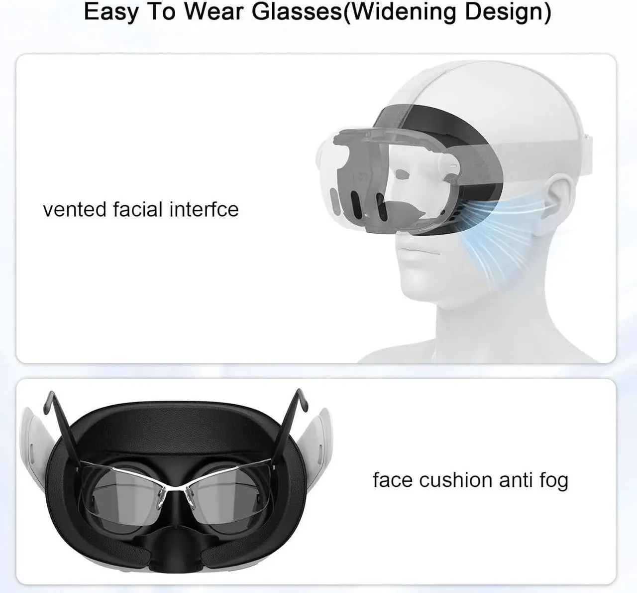 Alt view image 4 of 7 - UPOK Face Pad Cover Facial Interface for Meta/Oculus Quest 3 Headset -Accessories 2-pcs Thicken Foam PU Leather Face Cushion with Rigid Adjustable Vent Head Bracket, Air-Circulation Design