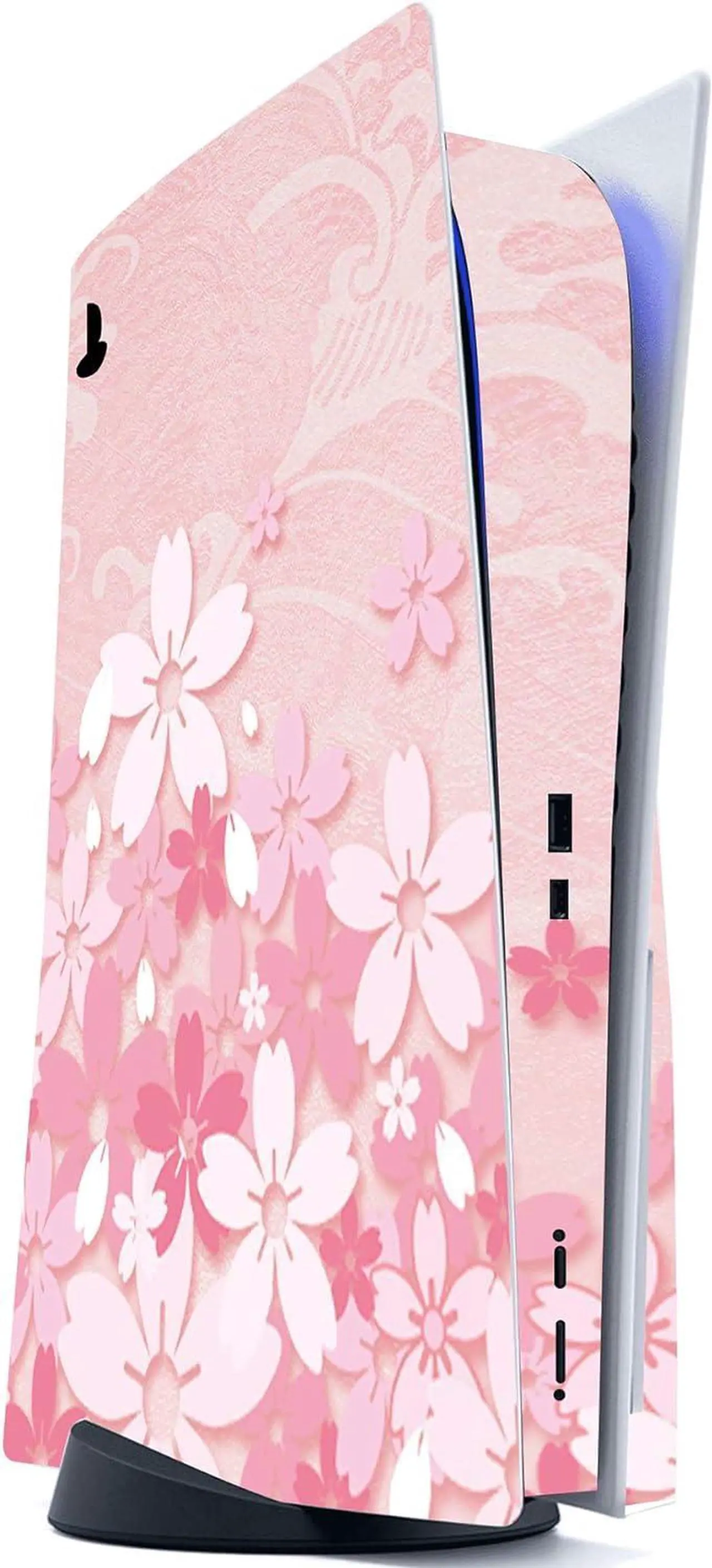 Alt view image 4 of 7 - PlayVital Cherry Blossoms Petals Full Set Skin Decal for ps5 Console Disc Edition, Sticker Vinyl Decal Cover for ps5 Controller & Charging Station & Headset & Media Remote