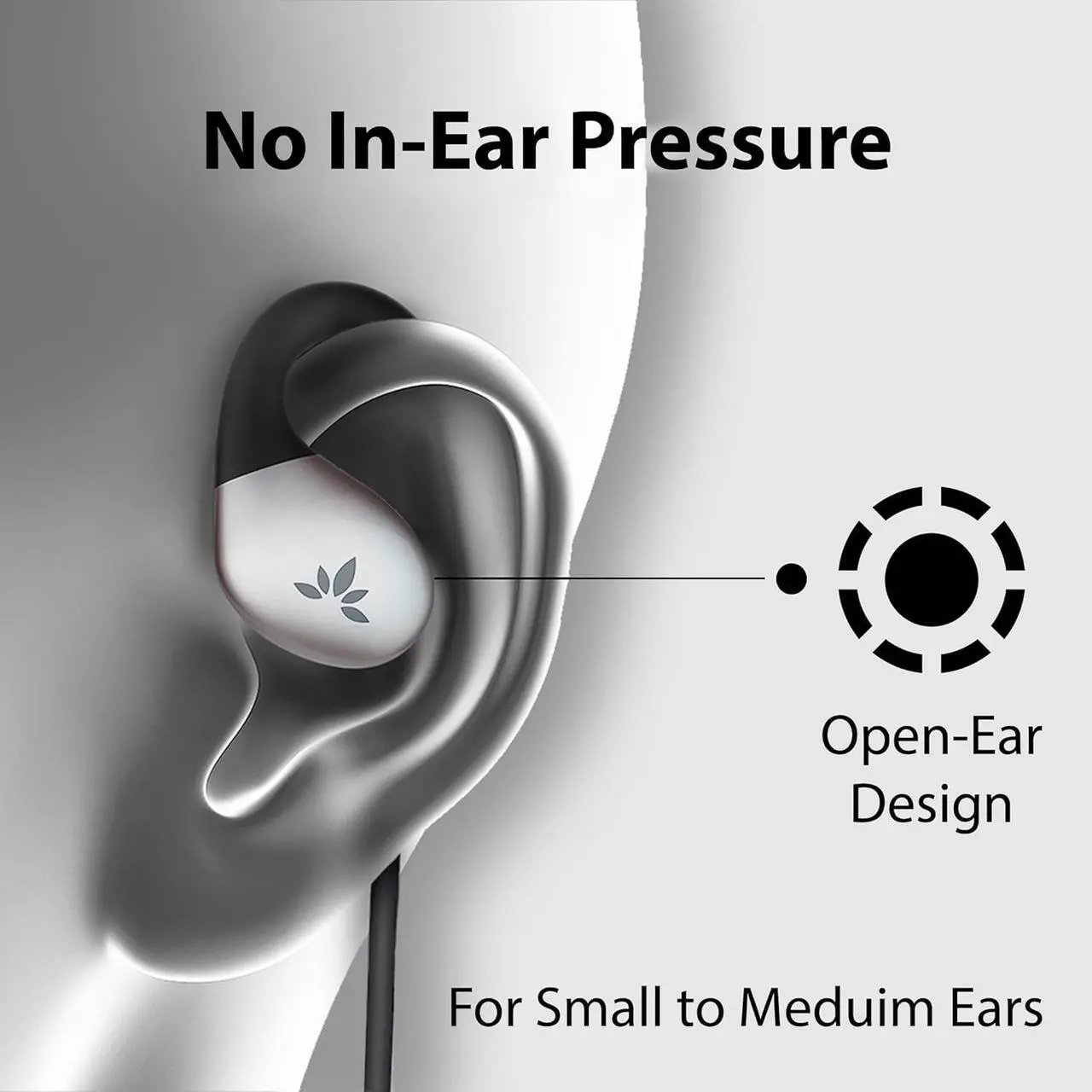 Alt view image 2 of 6 - Avantree Resolve - Wired Open-Ear Earbuds & Microphone (for Small-Medium Ear) with in-Line Controls and Wrap Around Over-Ear Hook, Surroundings Awareness, 3.5mm AUX Jack