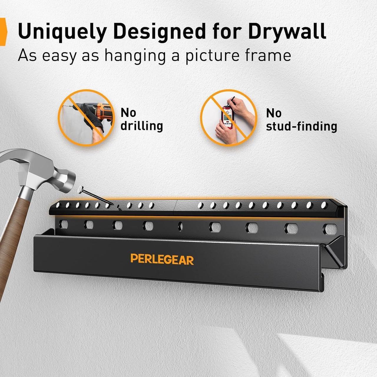 Alt view image 2 of 7 - Studless TV Wall Mount for Most 24-55 Inch TVs up to 100 lbs, No Stud TV Mount, Drywall TV Bracket with Max VESA 400x400mm, No Drill, Easy Install, Low Profile, PGMT7