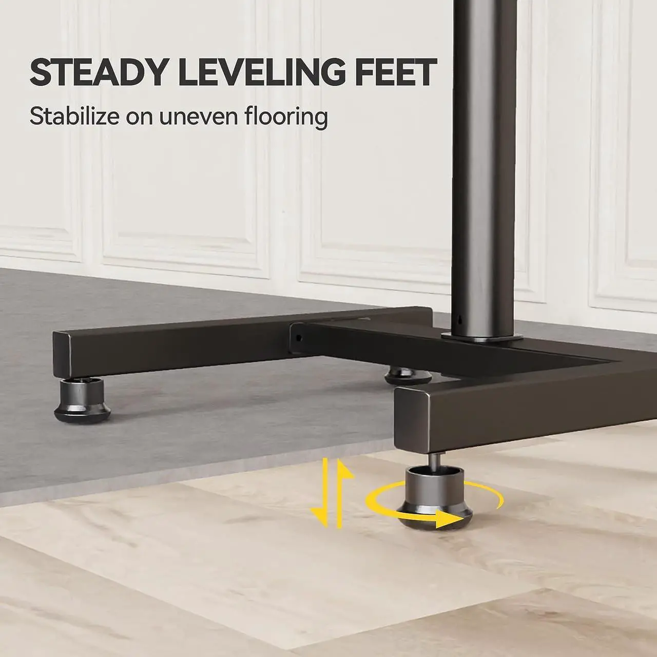 Alt view image 4 of 7 - AM alphamount TV Floor Stand for 13-50 inch Flat/Curved TVs up to 44 lbs, 8 Level Height Adjustable Monitor Floor TV Stand with VESA 200x200, Portable TV Mount Stand for Living Room, Bedroom, Office