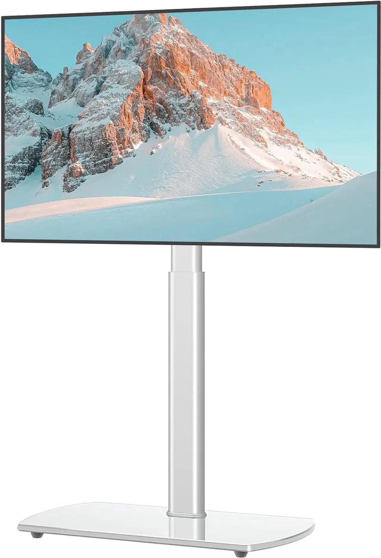 Main image of TAVR Floor TV Stand with Swivel Mount for Most 26 to 65 Inch LCD LED OLED Plasma Flat/Curved Screen TVs, Height Adjustable Skinny TV Stand with Cable Management, White