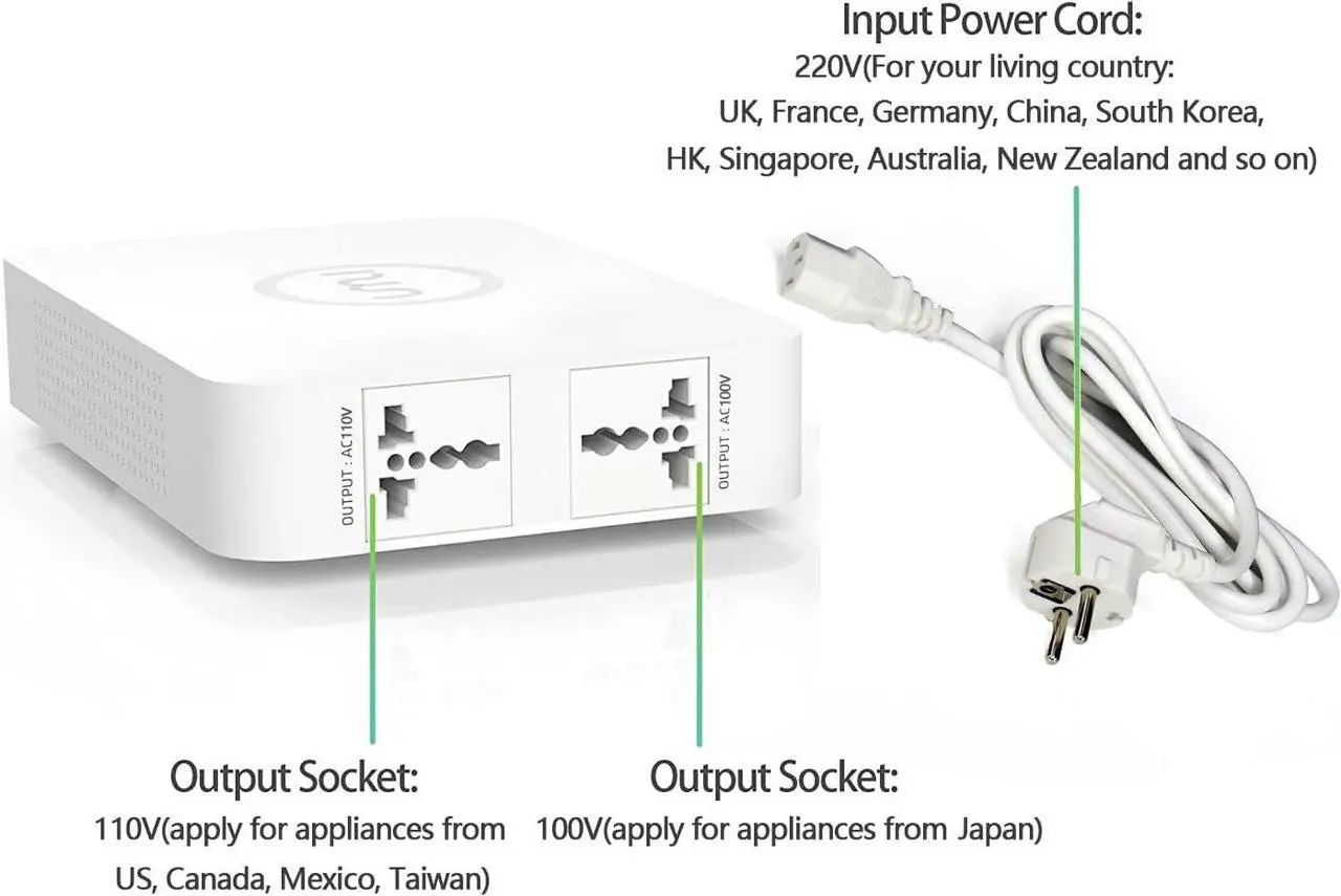 Alt view image 3 of 7 - Step Down Voltage 220v to 110v Converter, Travel Power Voltage Converter 220V to 110V 500W, Good Transformer for Overseas, Step Down Converter 220V to 110V - US to Europe Voltage Converter