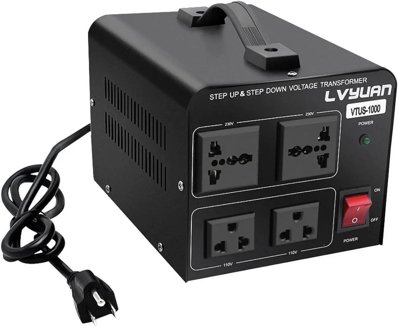 Main image of Yinleader 1000W Voltage Converter Transformer(110V to 220V OR 220V to 110V) 1000 Watt Step Up/Down Converter 110/120 Volt - 220/240 Volt w/US Power Cord,Circuit Breaker Protection (VTUS-1000)