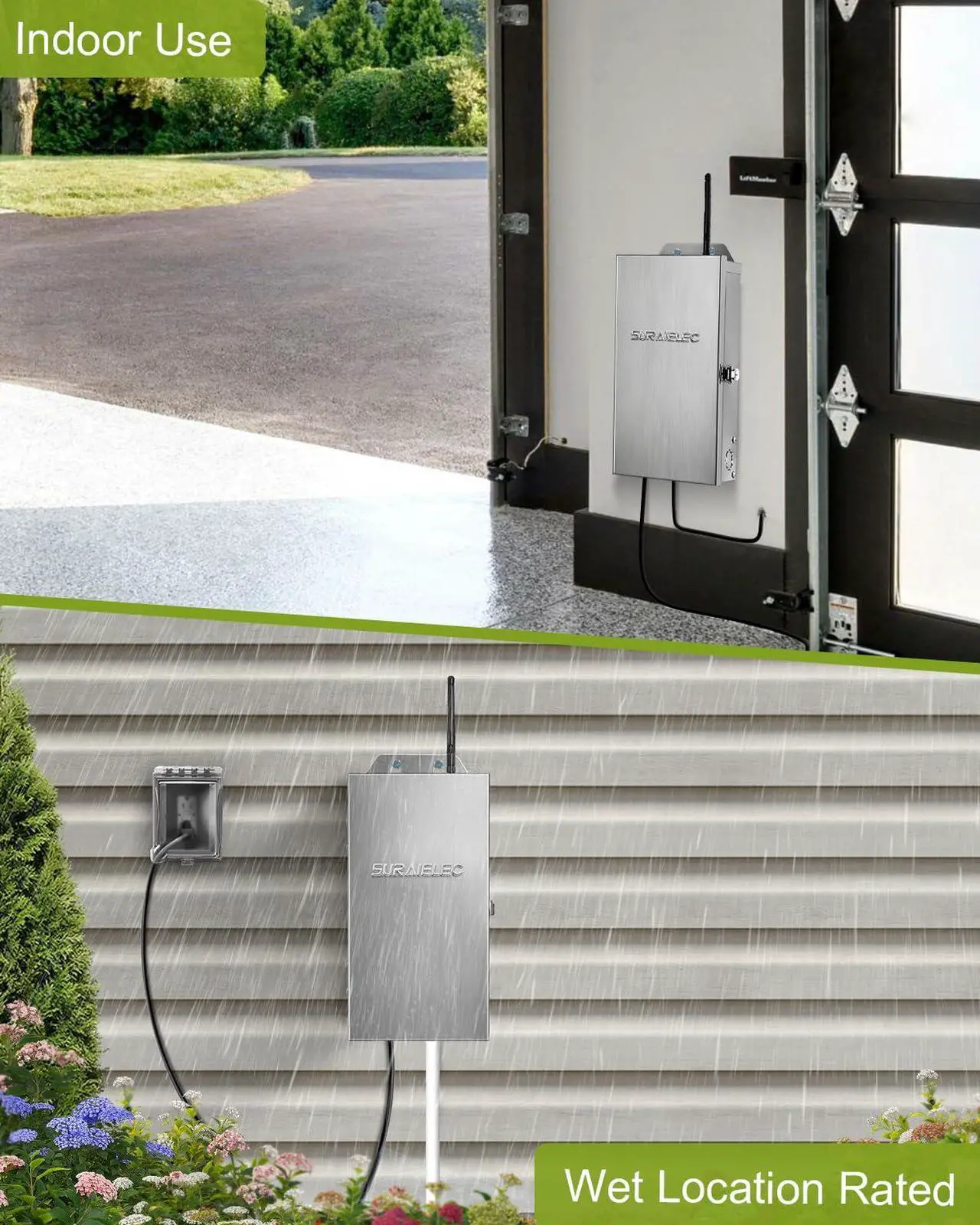 Alt view image 5 of 7 - SURAIELEC 300W Wi-Fi Low Voltage Landscape Transformer, 120V to 12V 15V AC Output, Smart Landscape Lighting Transformer for Indoor Outdoor Use, Work with Alexa and Google Assistant, Stainless Steel