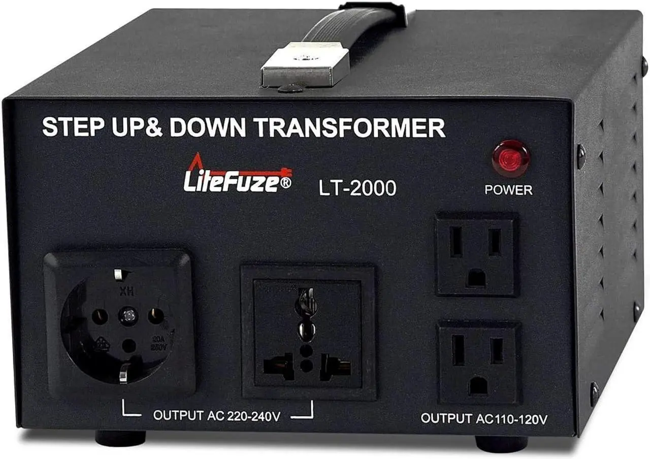 Main image of LiteFuze LT Series 2000 Watt Voltage Converter Transformer Step Up/Down - 110v to 220v / 220v to 110v Power Converter - Fully Grounded Cord - Universal Socket, CE Certified