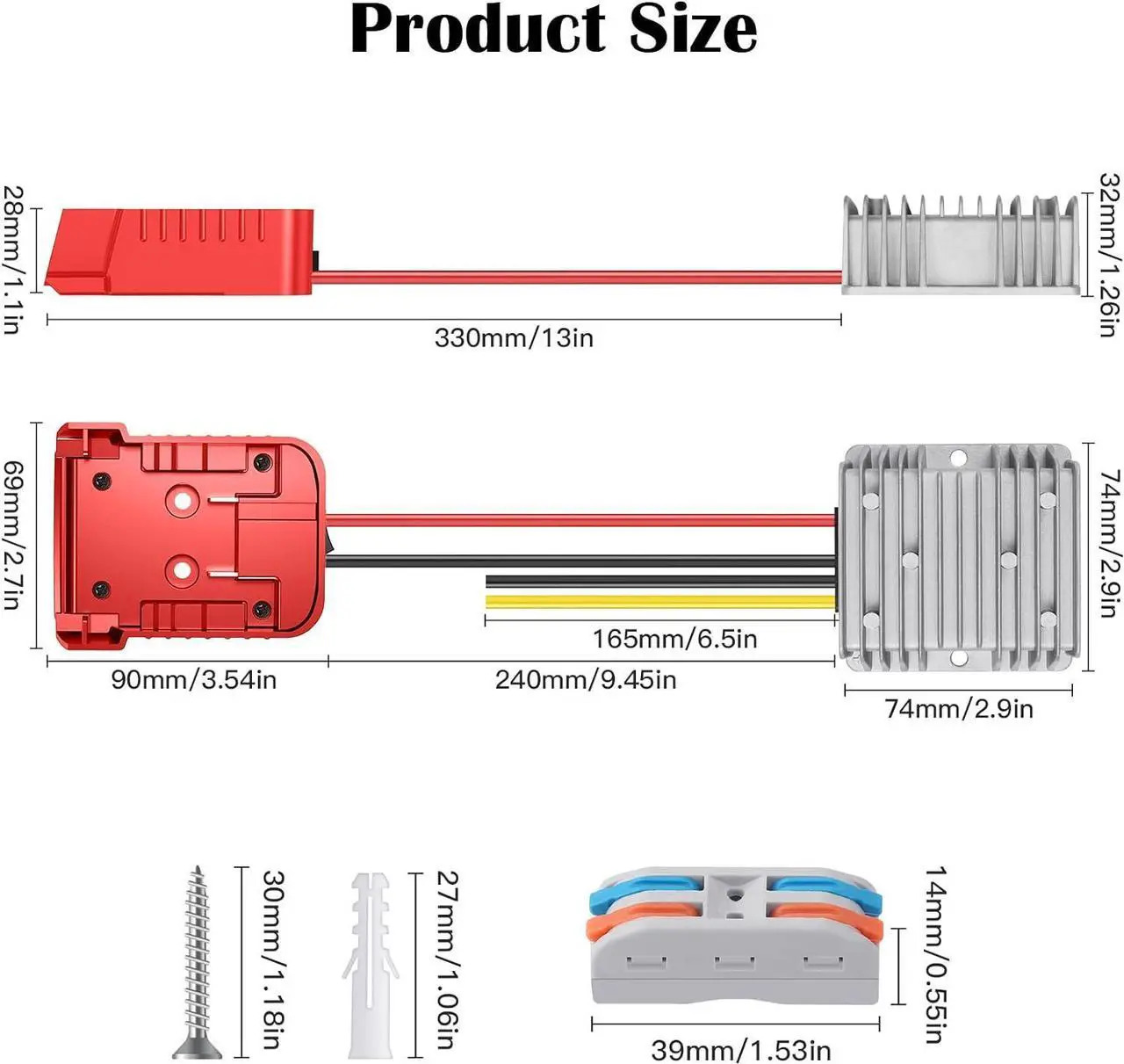 Alt view image 7 of 7 - DC Power Aadpter for Milwaukee M18 Battery 18V to 12V Step Down Voltage Converter 15A MAX 180W Inverter Automatic Buck Converter DC Voltage Regulator with Upgraded Low Voltage Protection and Switch
