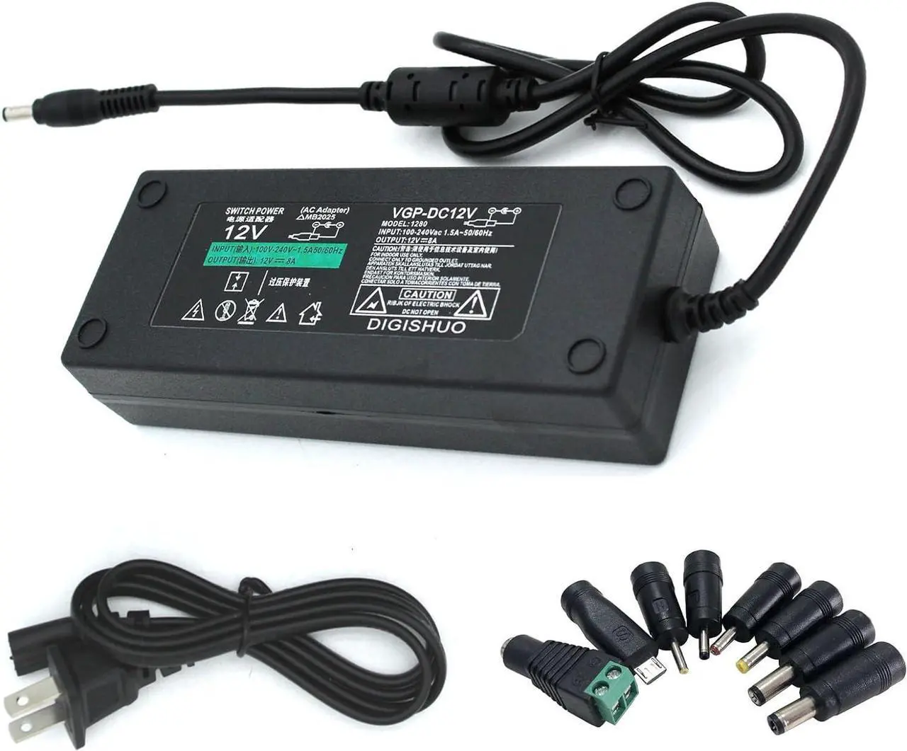 Alt view image 3 of 5 - DIGISHUO DC 12V 8A 96W Power Supply Adapter Transformer Switch AC 110V/220V to DC 12V 8amp Switching Converter LED Driver for LED Strip Light CCTV Camera Security System (12V 8A 96W)